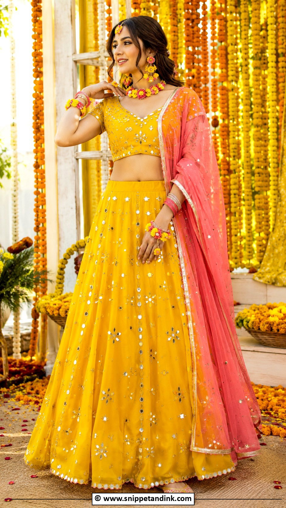 Yellow Lehenga Mehndi Outfit - Snippet and Ink - 30 Mehandi Dresses Mehndi Outfit