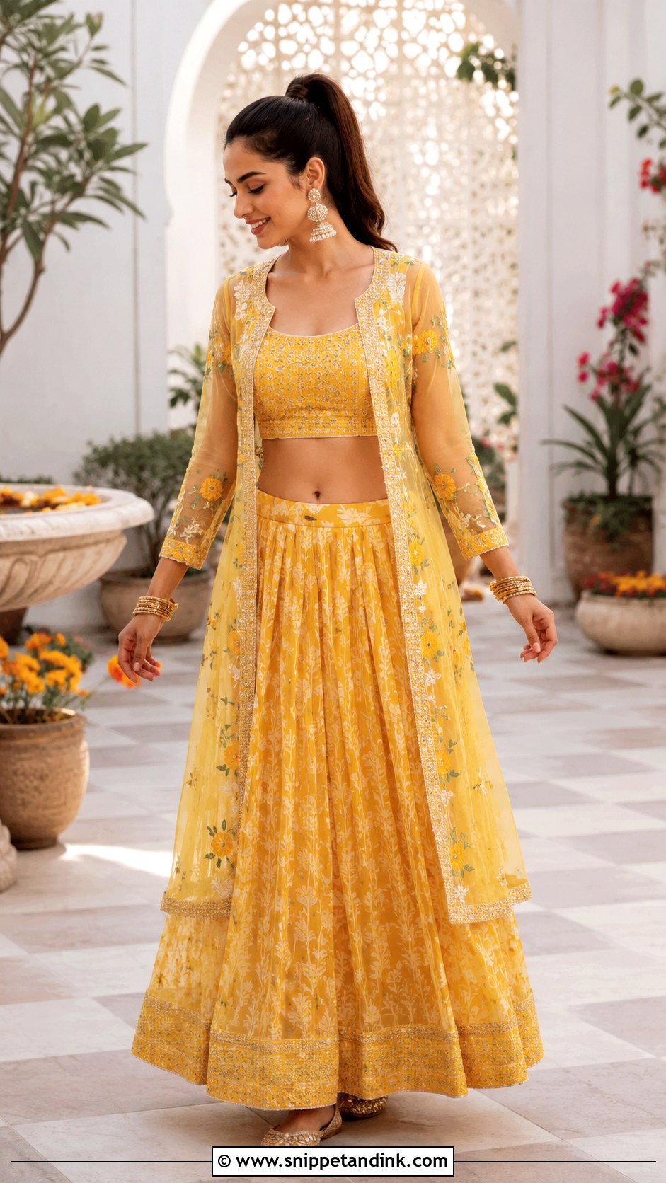 Yellow Lehenga With Jacket - Snippet and Ink - 20 Haldi Lengha Ideas