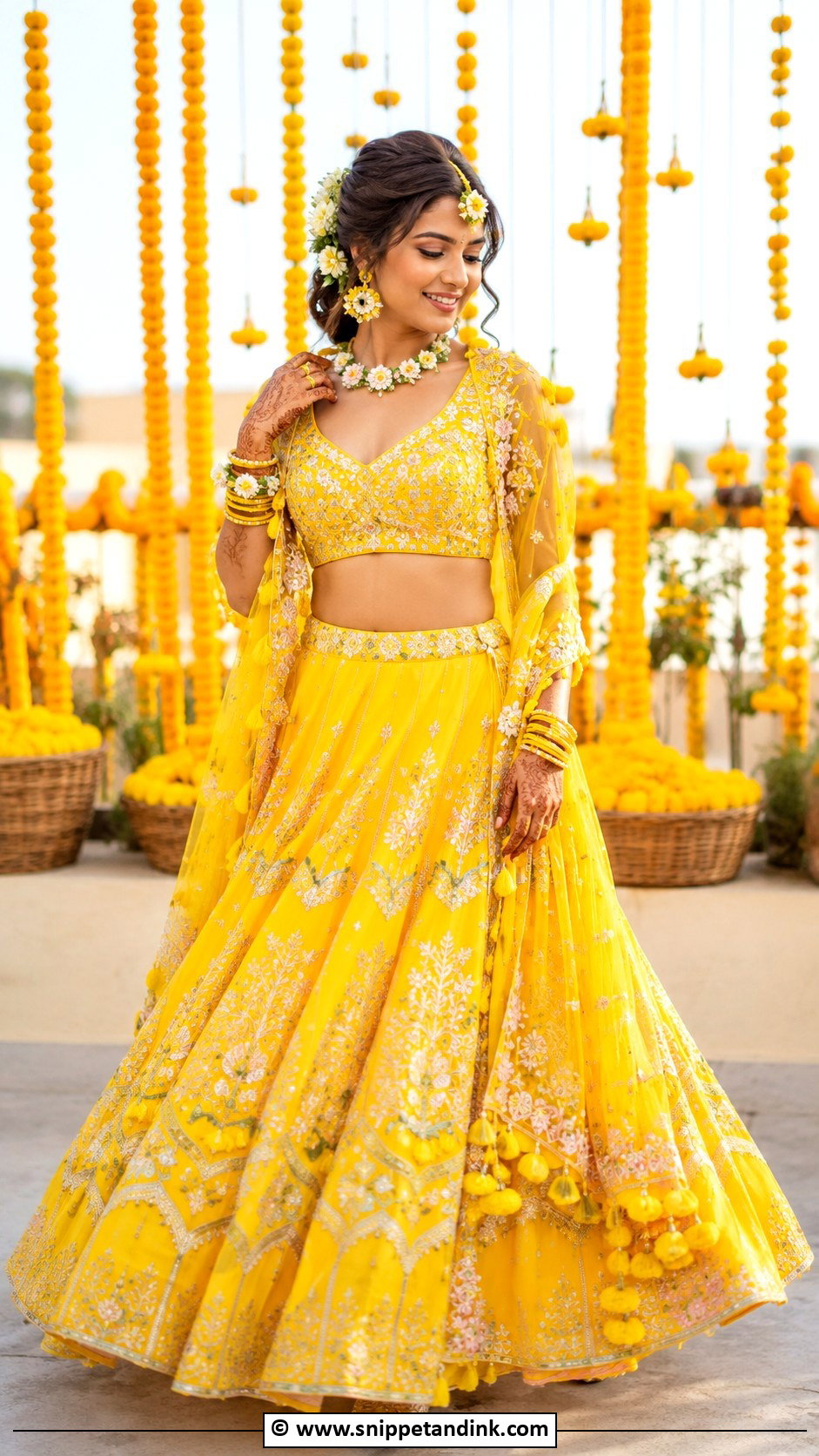 Yellow Lehenga for Haldi Bride - Snippet and Ink - 30 Unique Haldi Outfits for Bride