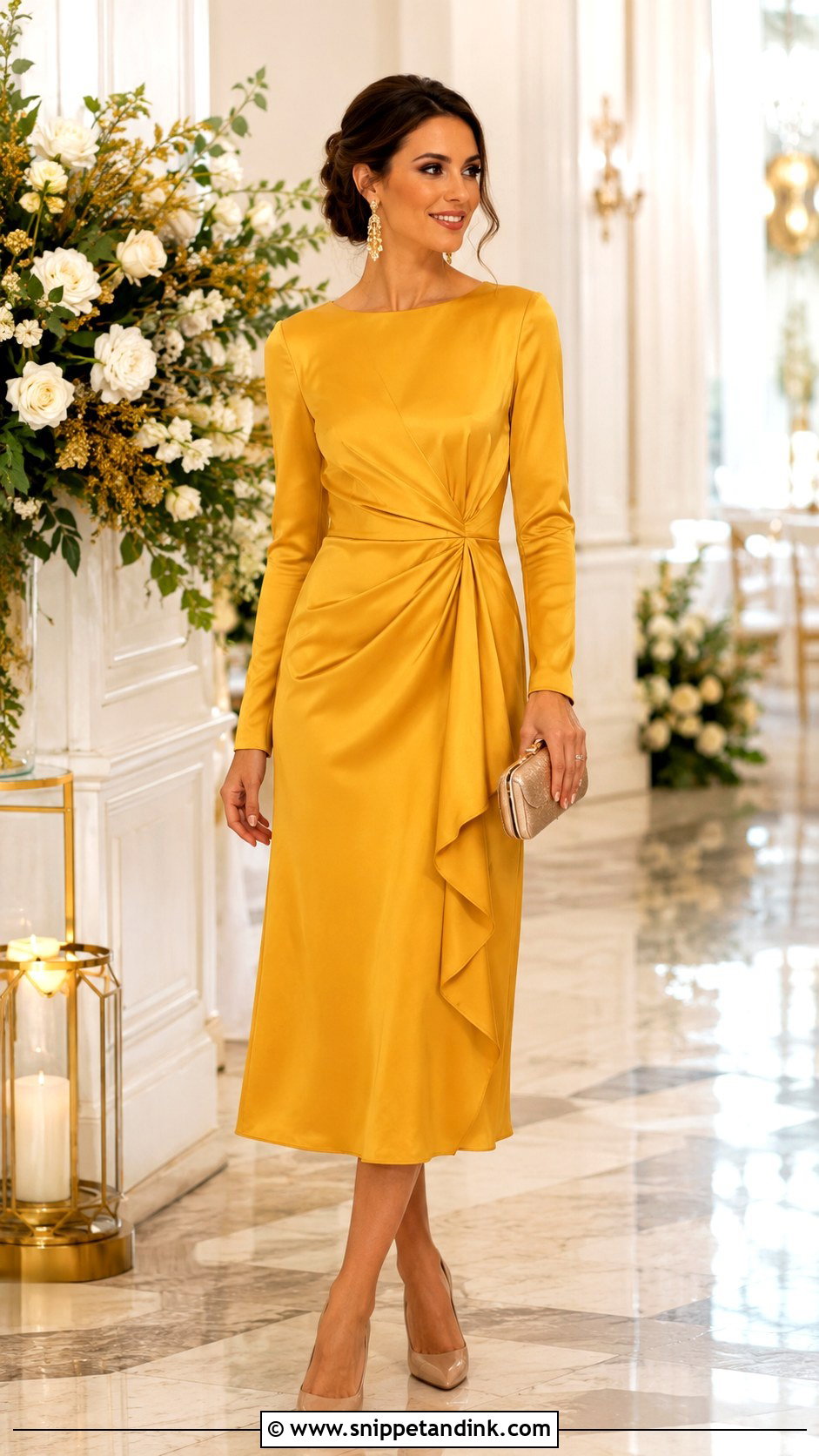 Yellow Long Sleeve Dress Wedding Outfit - Snippet and Ink - 25 Yellow Dress Outfit Wedding Ideas