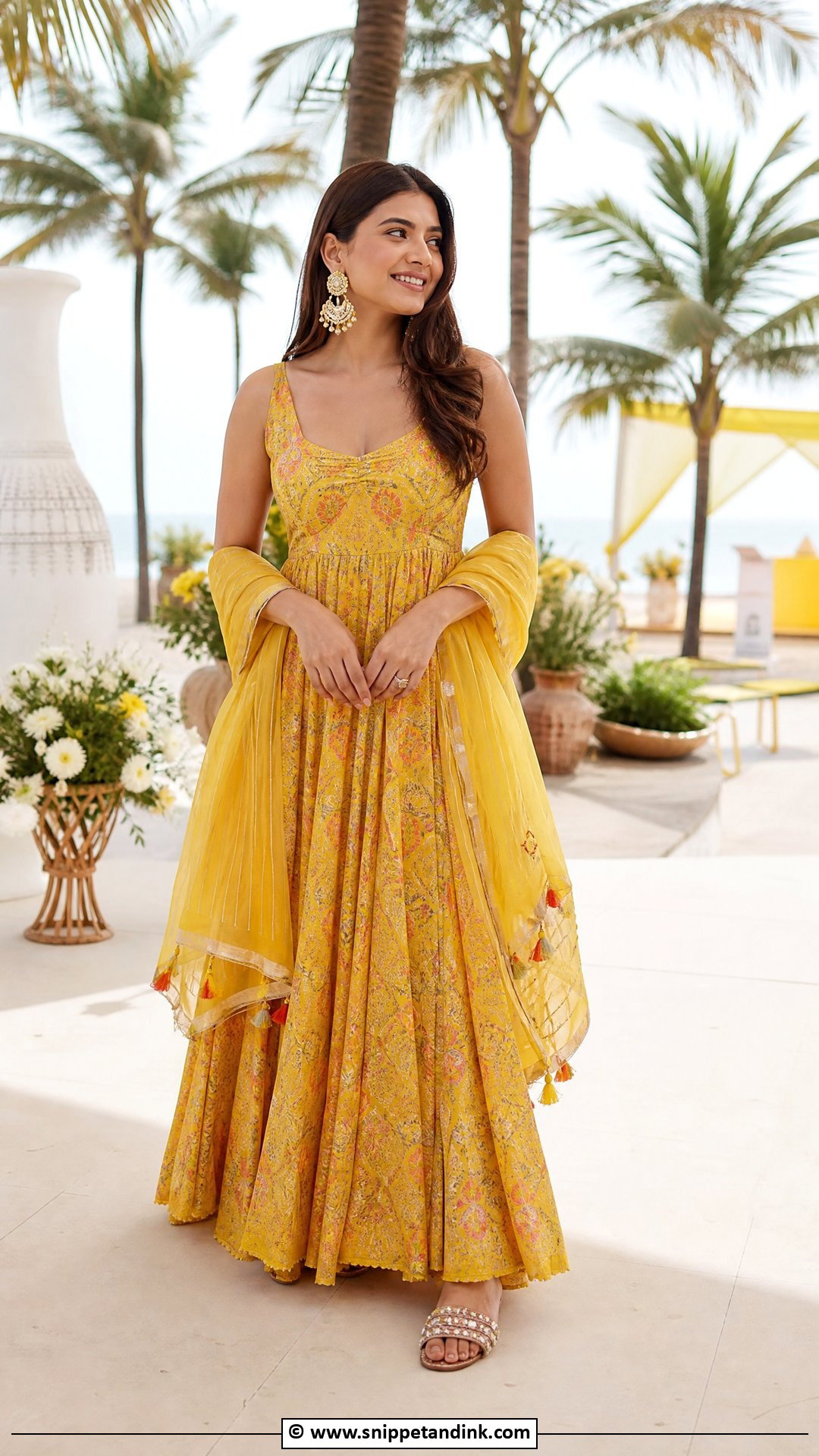 Yellow Maxi Dress Haldi Dress - Snippet and Ink - 35 Haldi Dress Ideas
