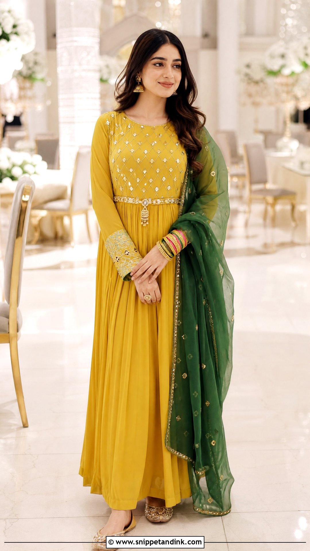 Yellow Maxi Dress Mayoon Outfit - Snippet and Ink - 20 Pakistani Mayoon Outfits