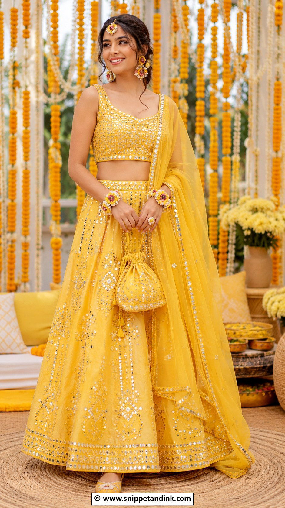 Yellow Mehandi Lehenga - Snippet and Ink - 30 Mehandi Dress Ideas