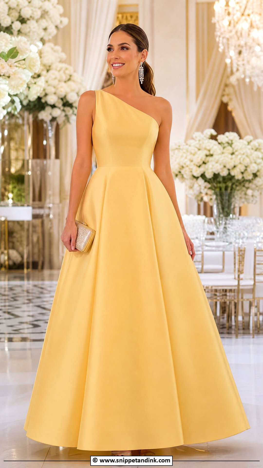 Yellow Mermaid Wedding Dress With Crystal Earrings - Snippet and Ink - 30 Yellow Wedding Dress Ideas