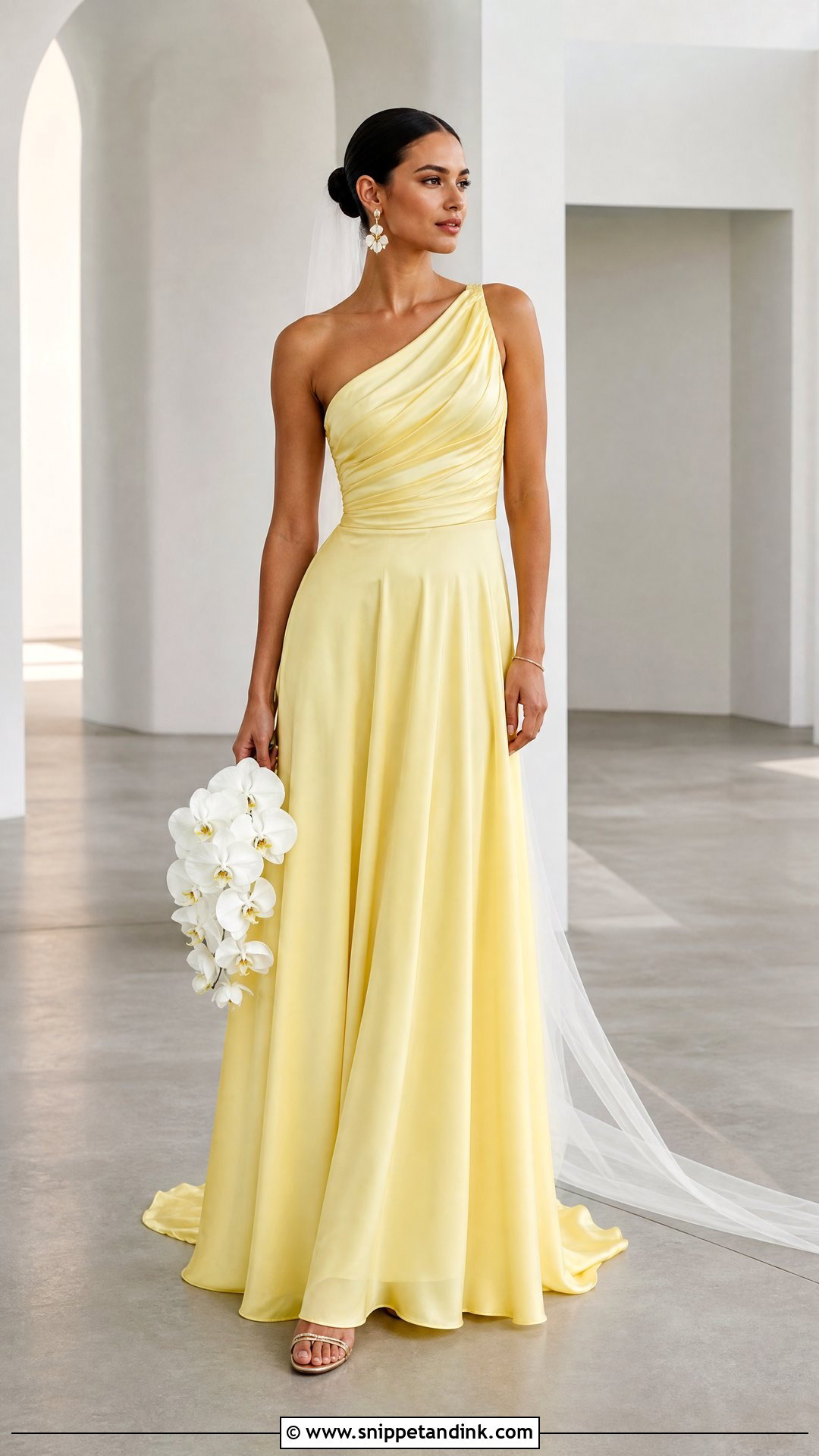 Yellow One Shoulder Wedding Dress - Snippet and Ink - 20 Yellow Wedding Dress the Bride Ideas