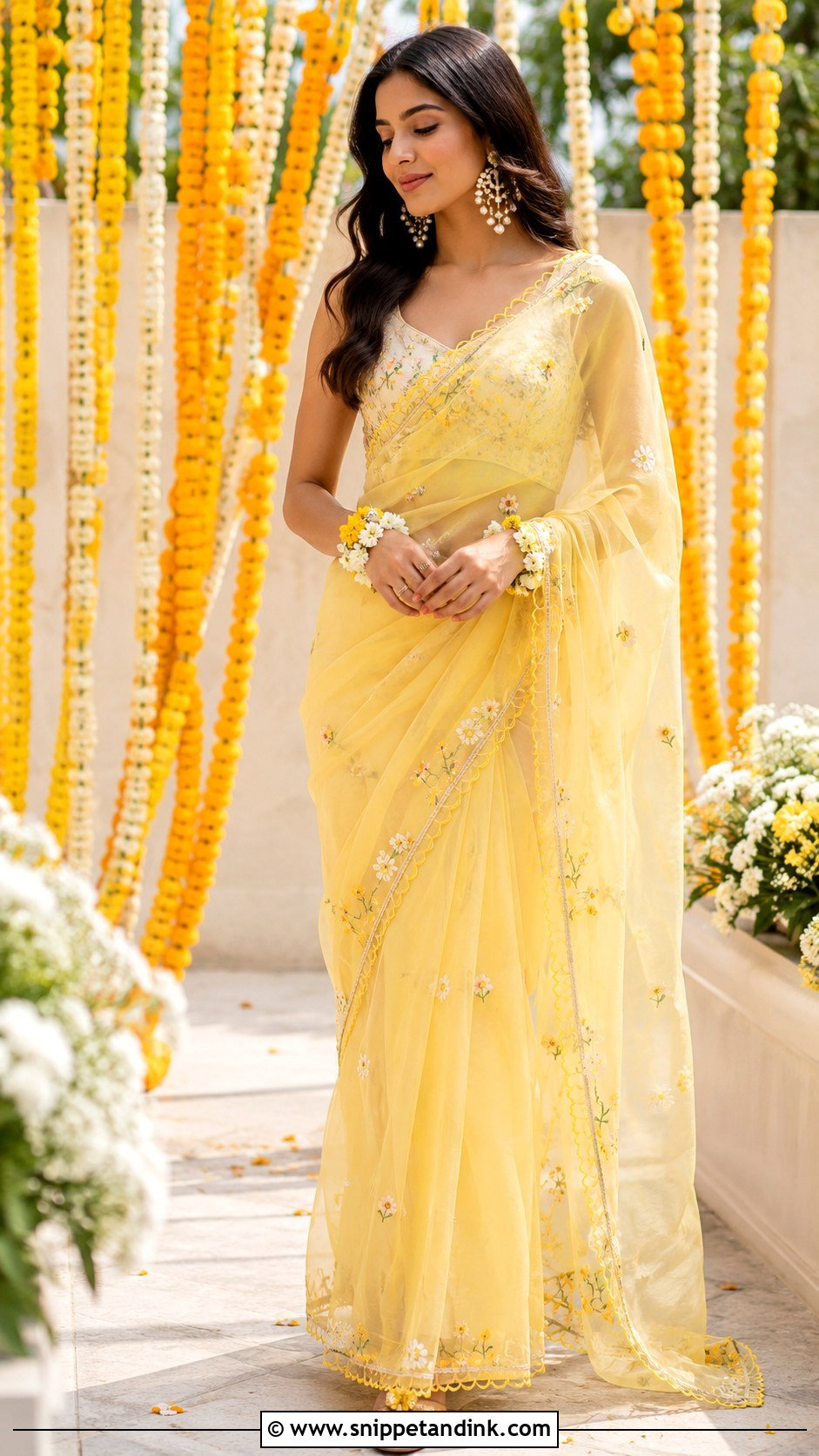 Yellow Organza Dress For Haldi - Snippet and Ink - 25 Yellow Dress for Haldi Ideas