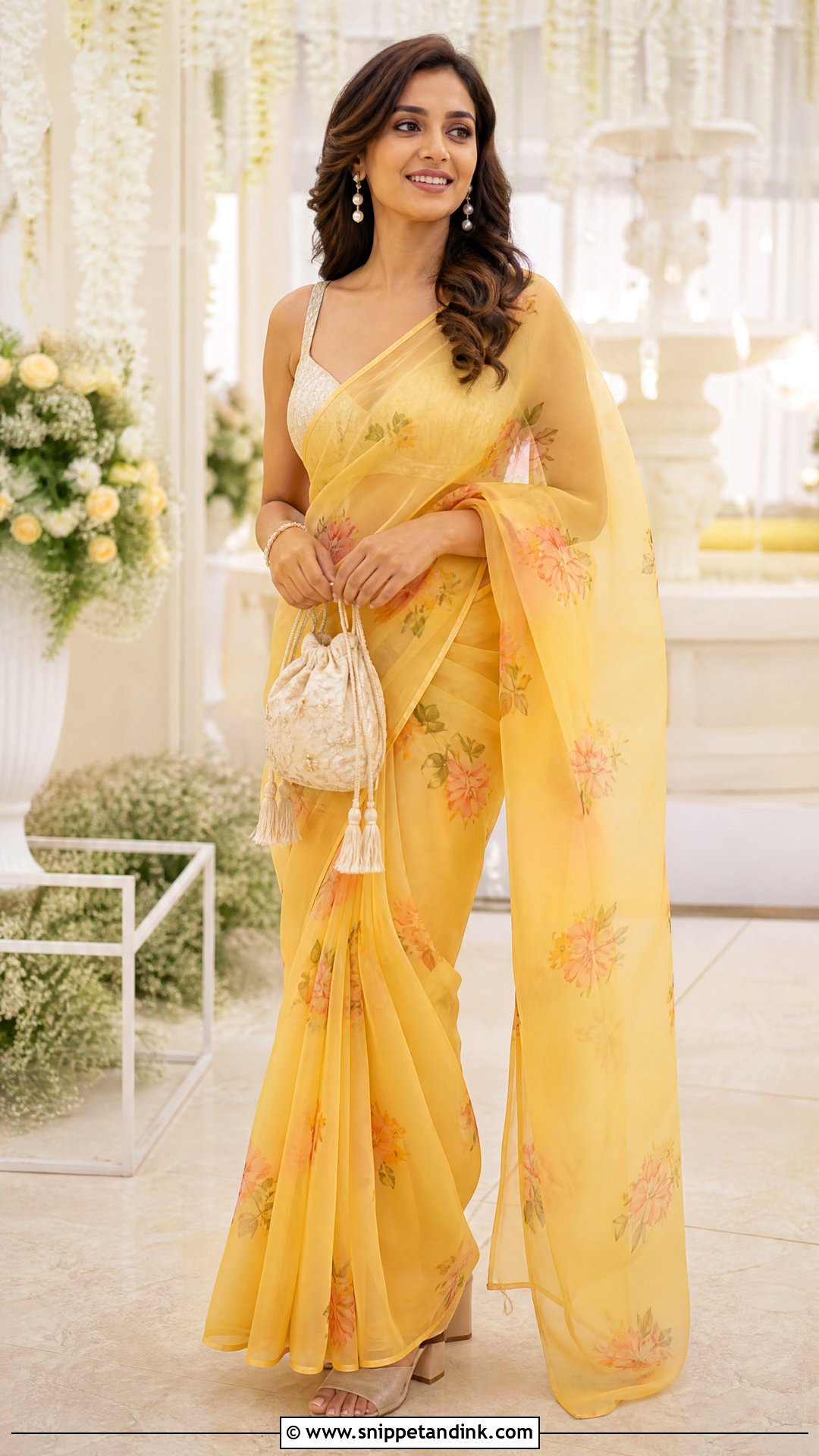 Yellow Organza Saree for Haldi Function - Snippet and Ink - 25 Dress for Haldi Function Indian Weddings Ideas