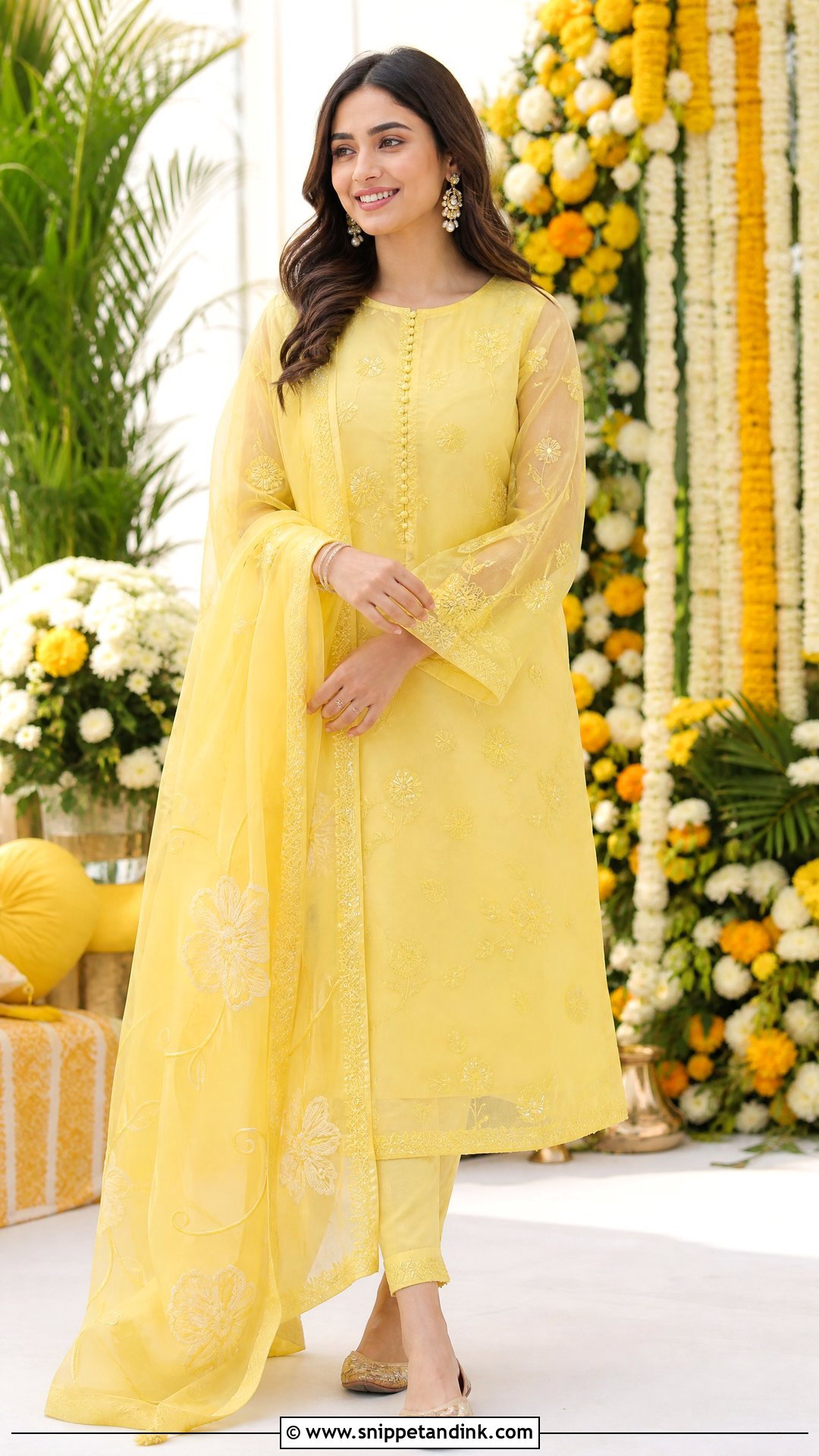 Yellow Organza Suit For Haldi Function - Snippet and Ink - 25 Yellow Suit for Haldi Function Ideas