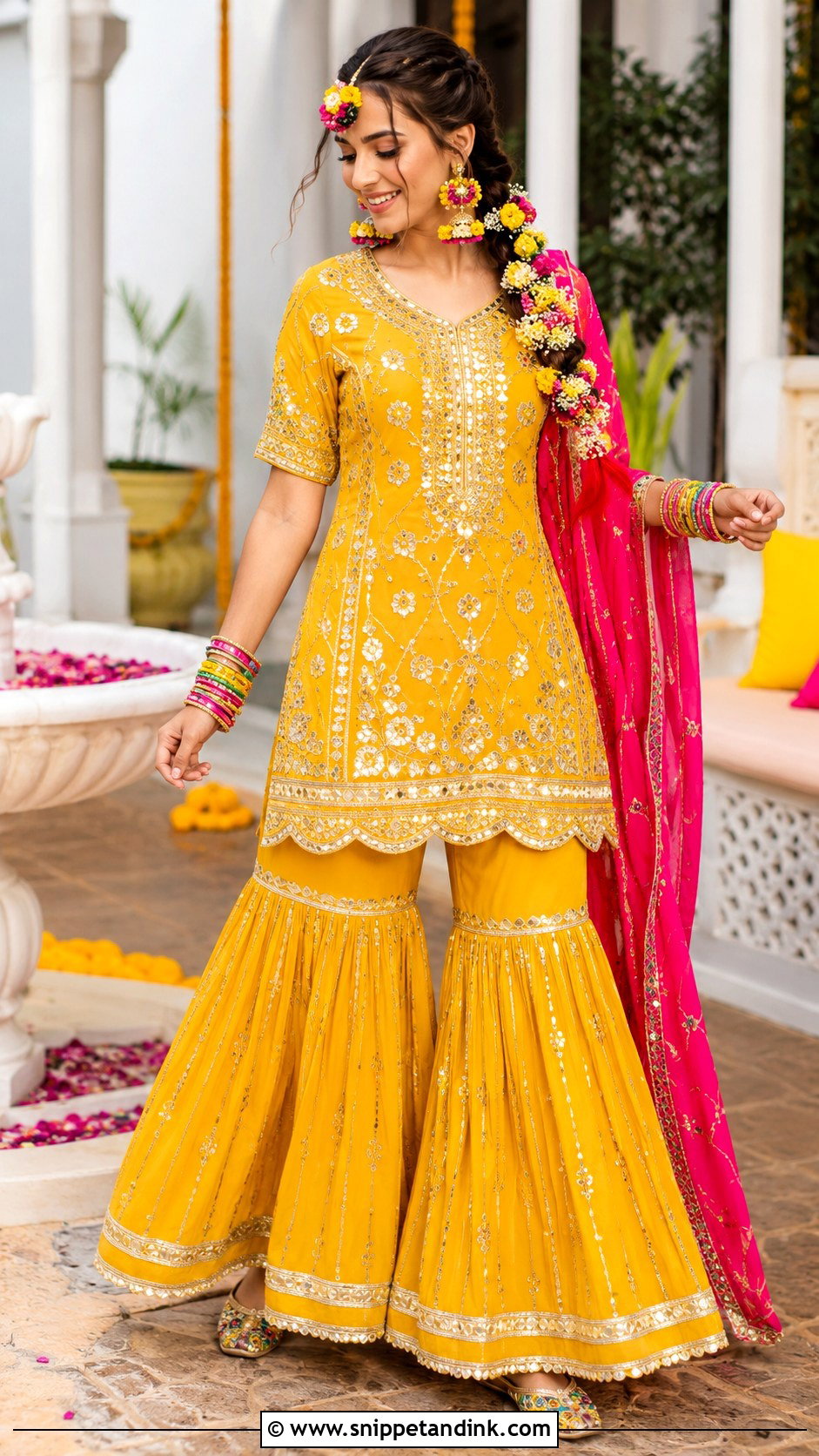 Yellow Pakistani Bridal Sharara - Snippet and Ink - 20 Desi Wedding Dresses Pakistani Bridal
