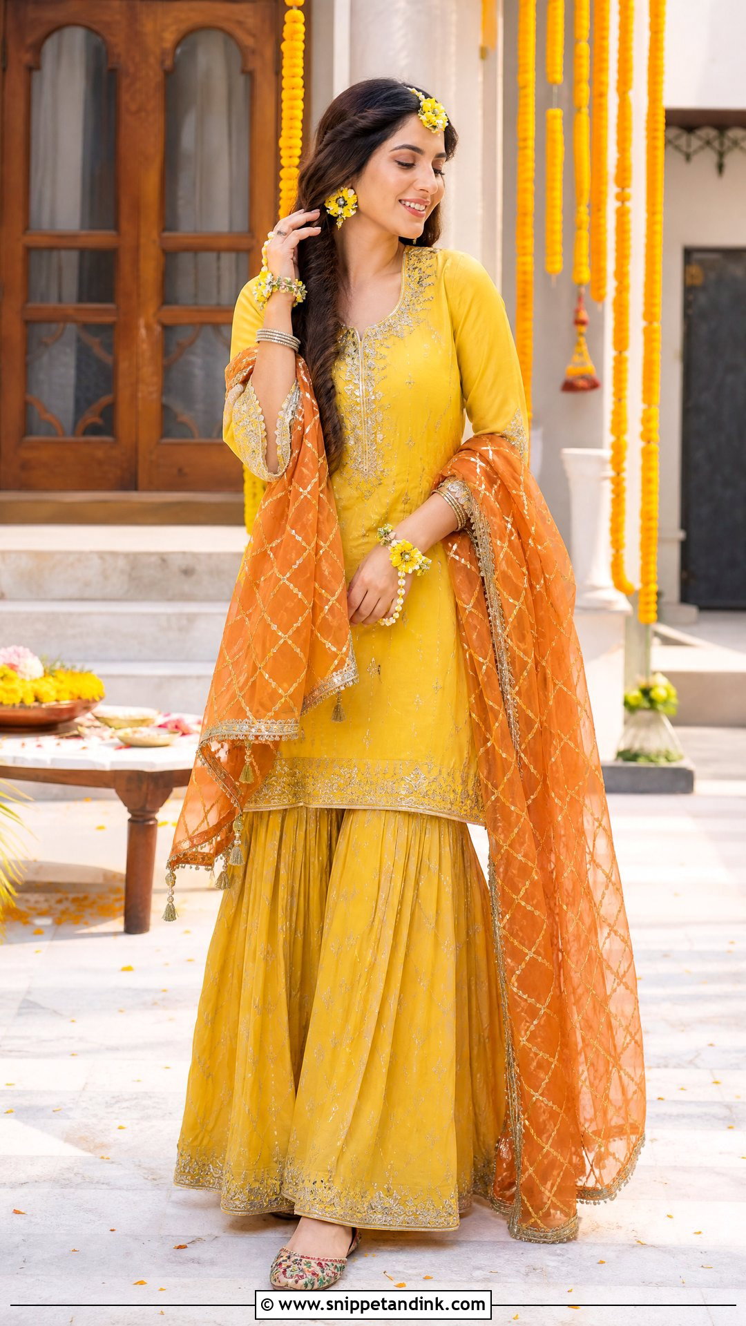 Yellow Pakistani Mayun Gharara - Snippet and Ink - 25 Pakistani Wedding Dresses Ideas