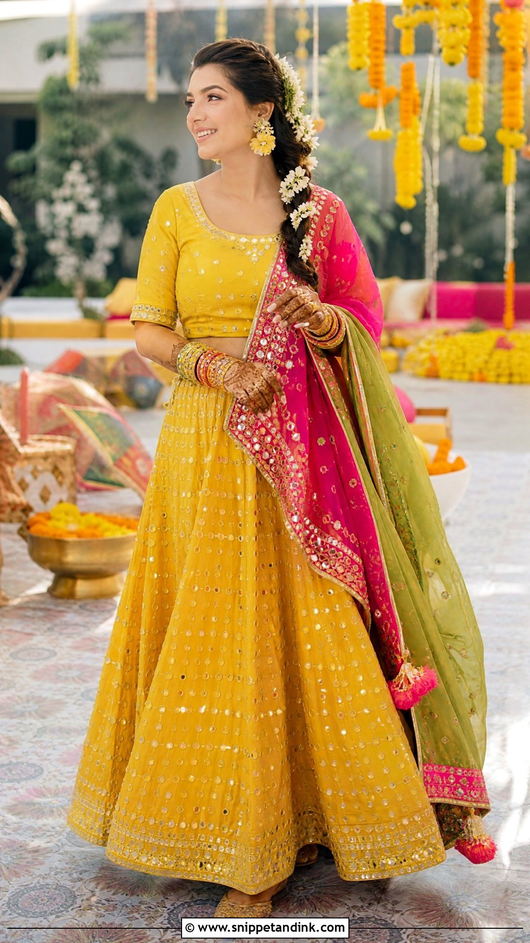 Yellow Pakistani Wedding Lehenga For Mehndi - Snippet and Ink - 25 Simple Pakistani Wedding Dress Ideas