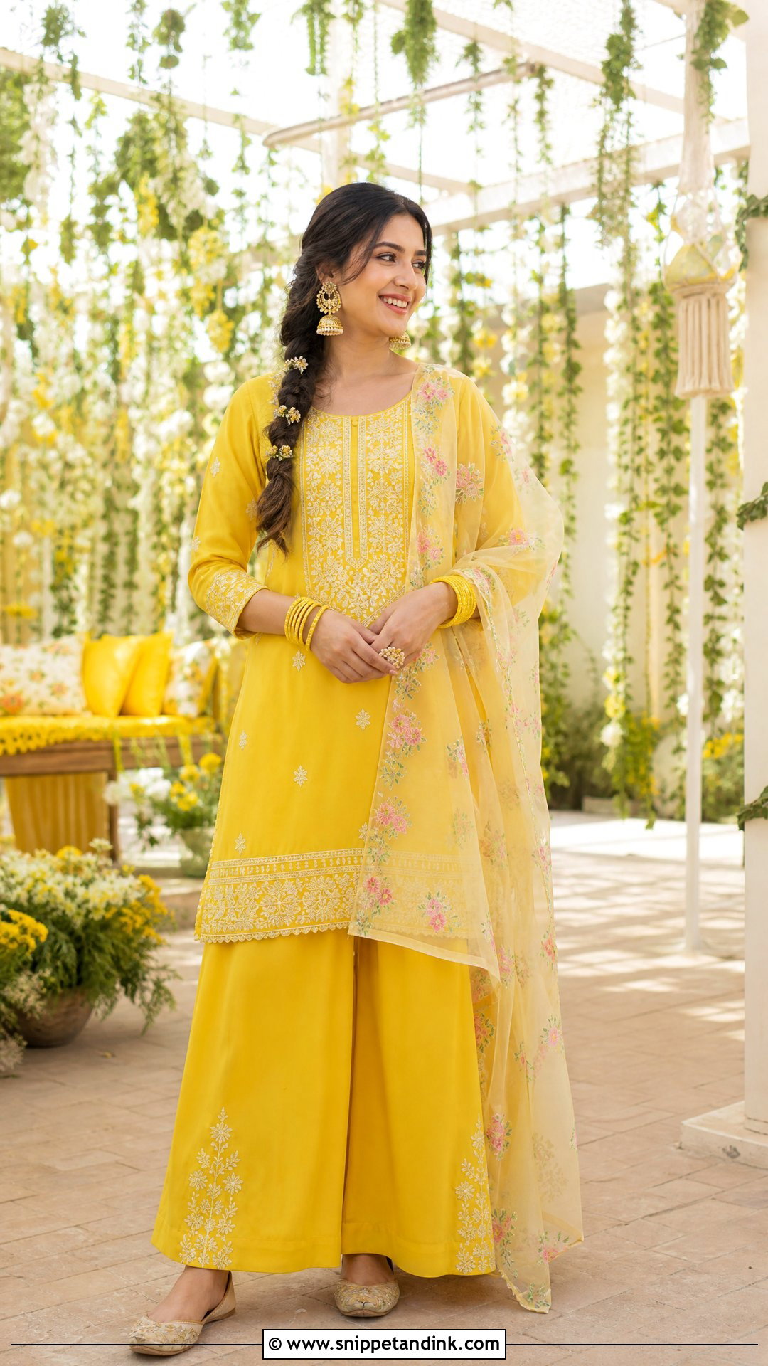 Yellow Palazzo Kurta Set for Haldi - Snippet and Ink - 20 Yellow Dresses for Haldi