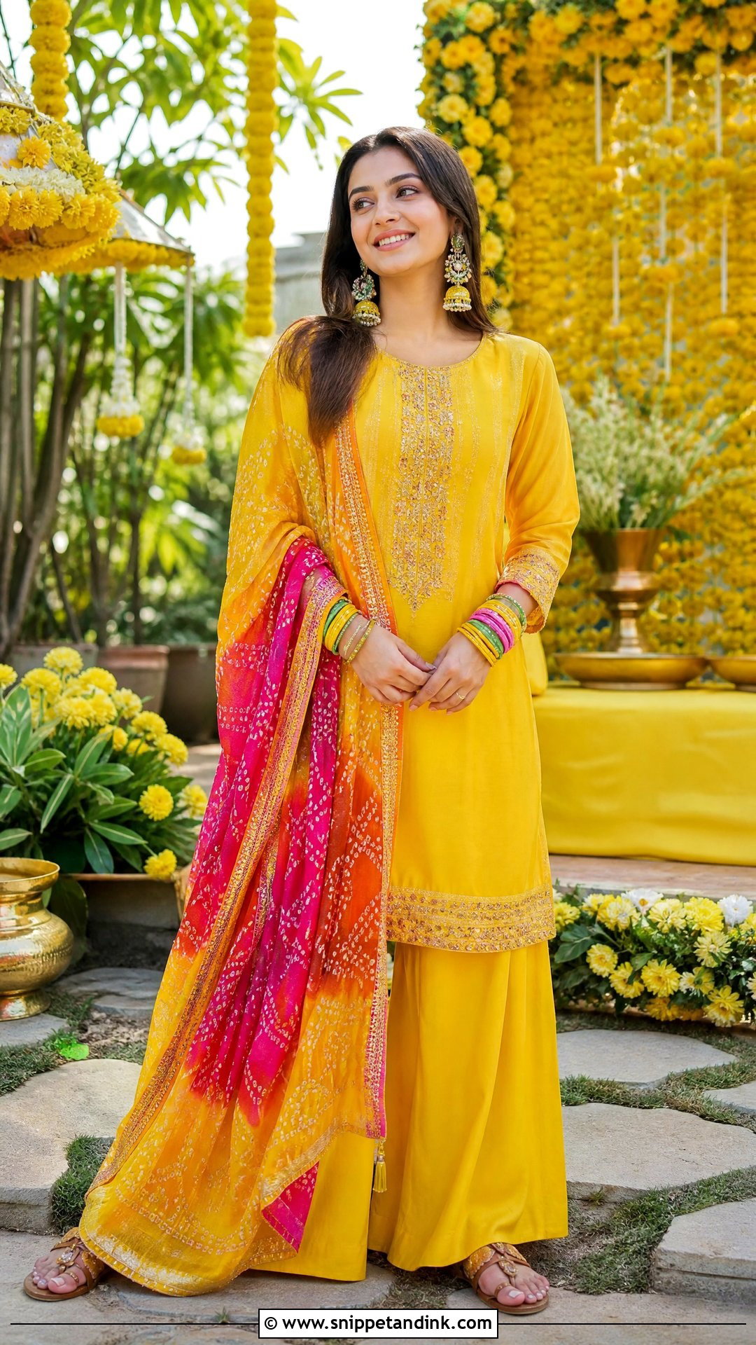 Yellow Palazzo Suit for Haldi Function - Snippet and Ink - 20 Yellow Dress for Haldi Function for Sister Ideas