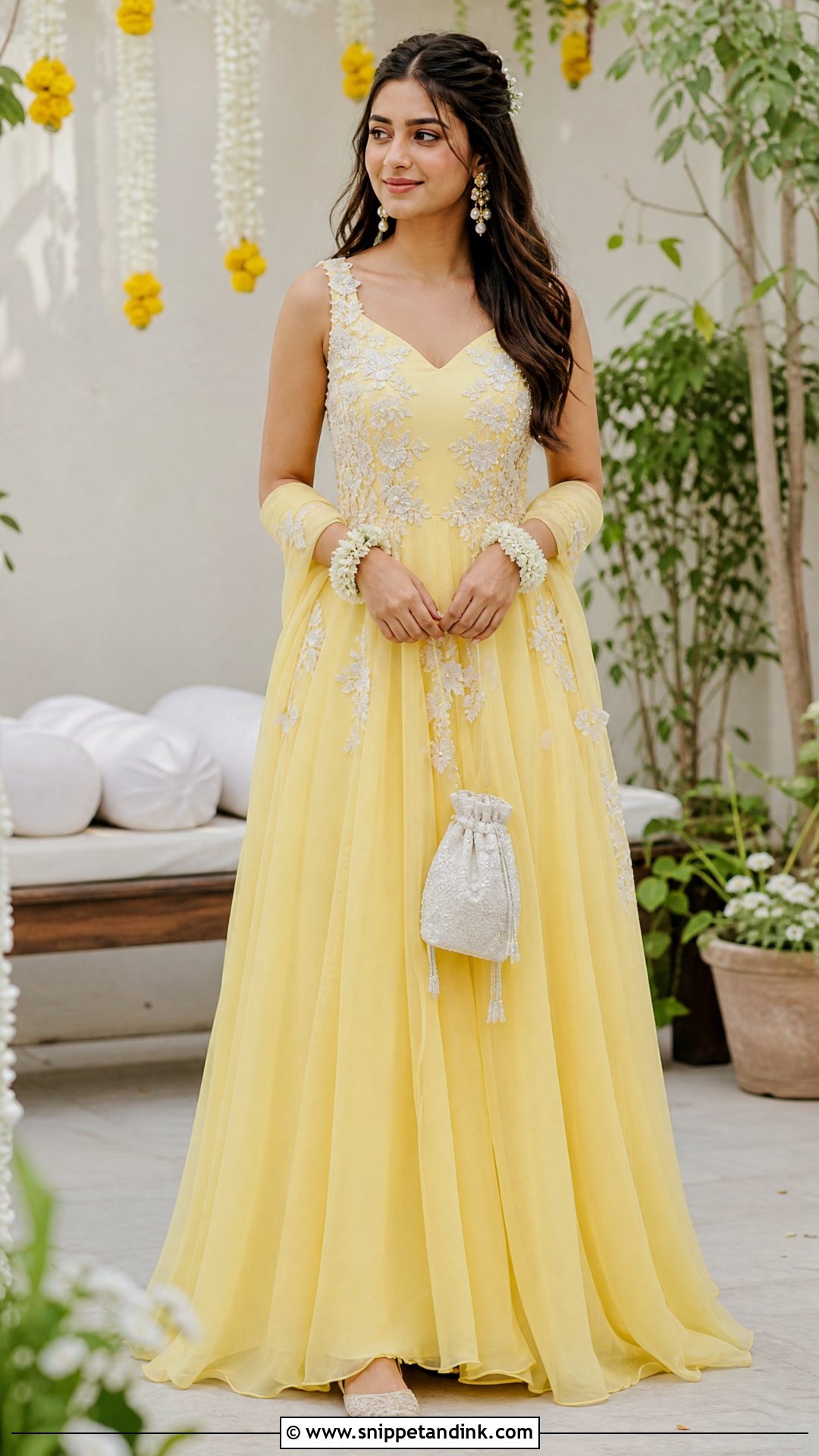 Yellow Pastel Gown for Haldi - Snippet and Ink - 20 Yellow Gown for Haldi Ideas