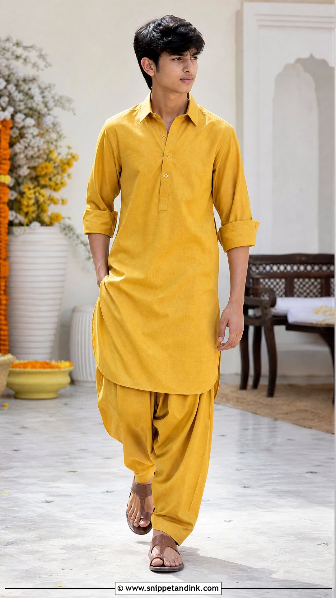 Yellow Pathani Suit Haldi Outfit - Snippet and Ink - 20 Boys Haldi Outfit Ideas