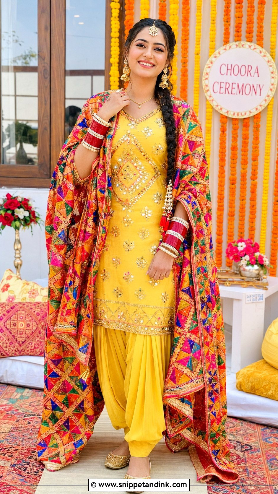 Yellow Patiala Suit Choora Ceremony Outfit - Snippet and Ink - 20 Choora Ceremony Outfit Ideas