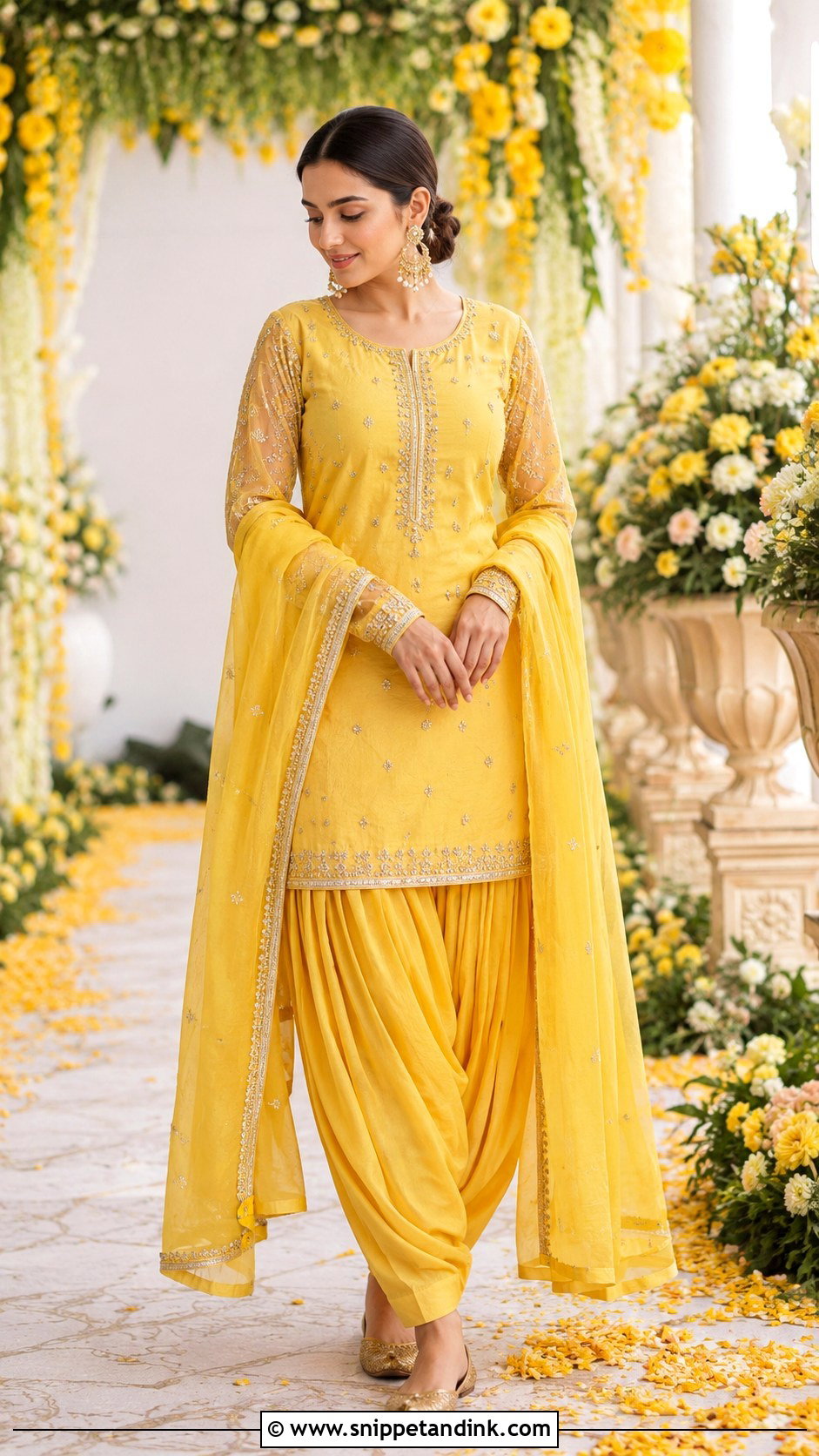 Yellow Patiala Suit With Full Sleeve Kurti - Snippet and Ink - 20 Yellow Patiala Suit for Haldi Ideas