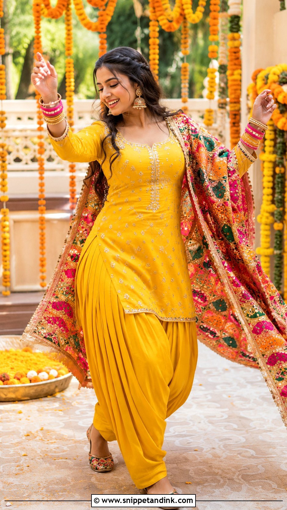 Yellow Patiala Suit for Haldi - Snippet and Ink - 20 Outfits for Haldi Ceremony