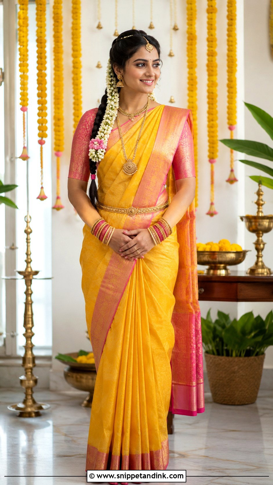 Yellow Pellikuthuru Telugu Bride - Snippet and Ink - 25 Traditional Telugu Bride Ideas