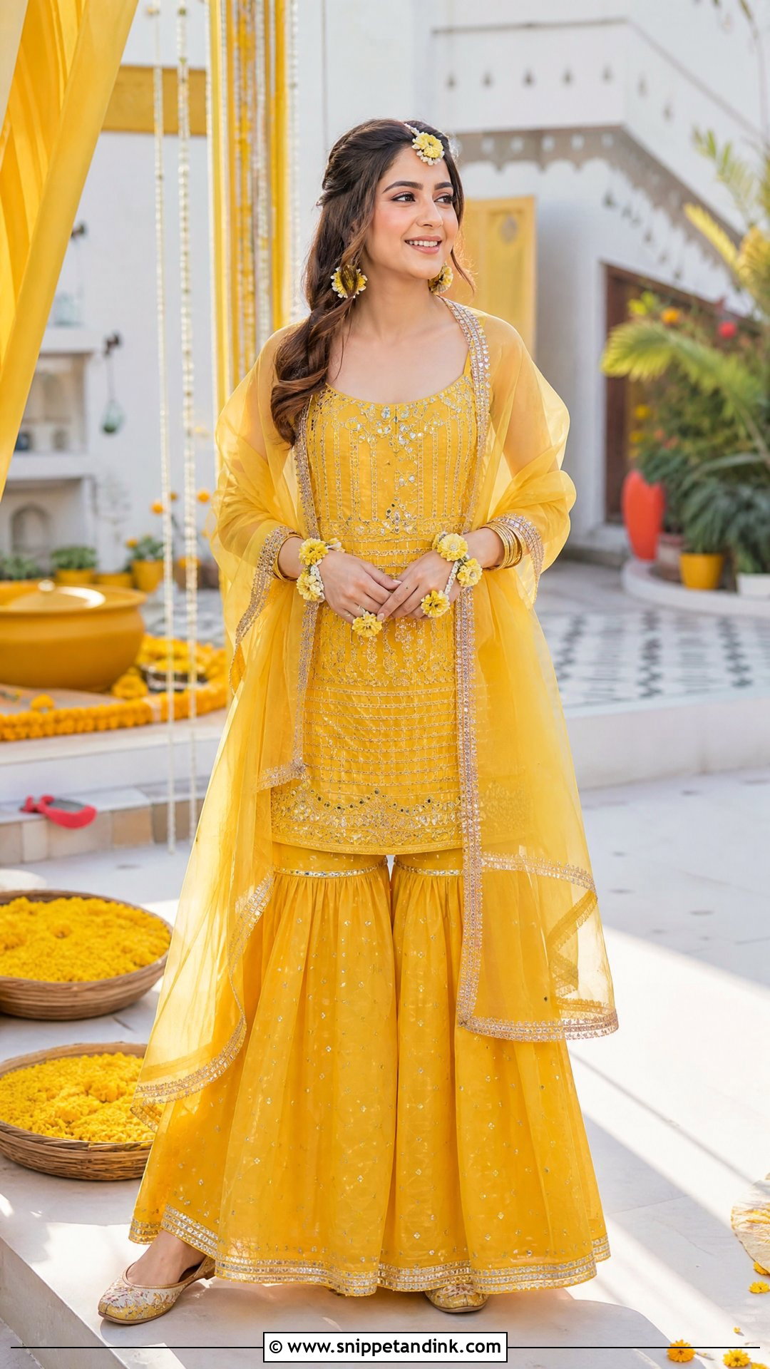 Yellow Punjabi Haldi Outfit - Snippet and Ink - 25 Punjabi Wedding Outfits