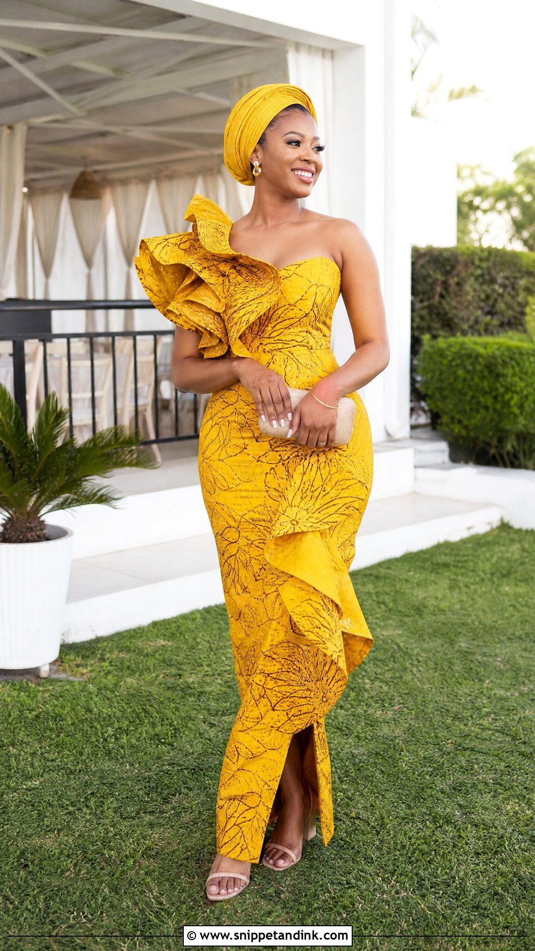 Yellow Ruffle Chilanga Mulilo Dress - Snippet and Ink - 20 Chilanga Mulilo Dress for Bride Ideas