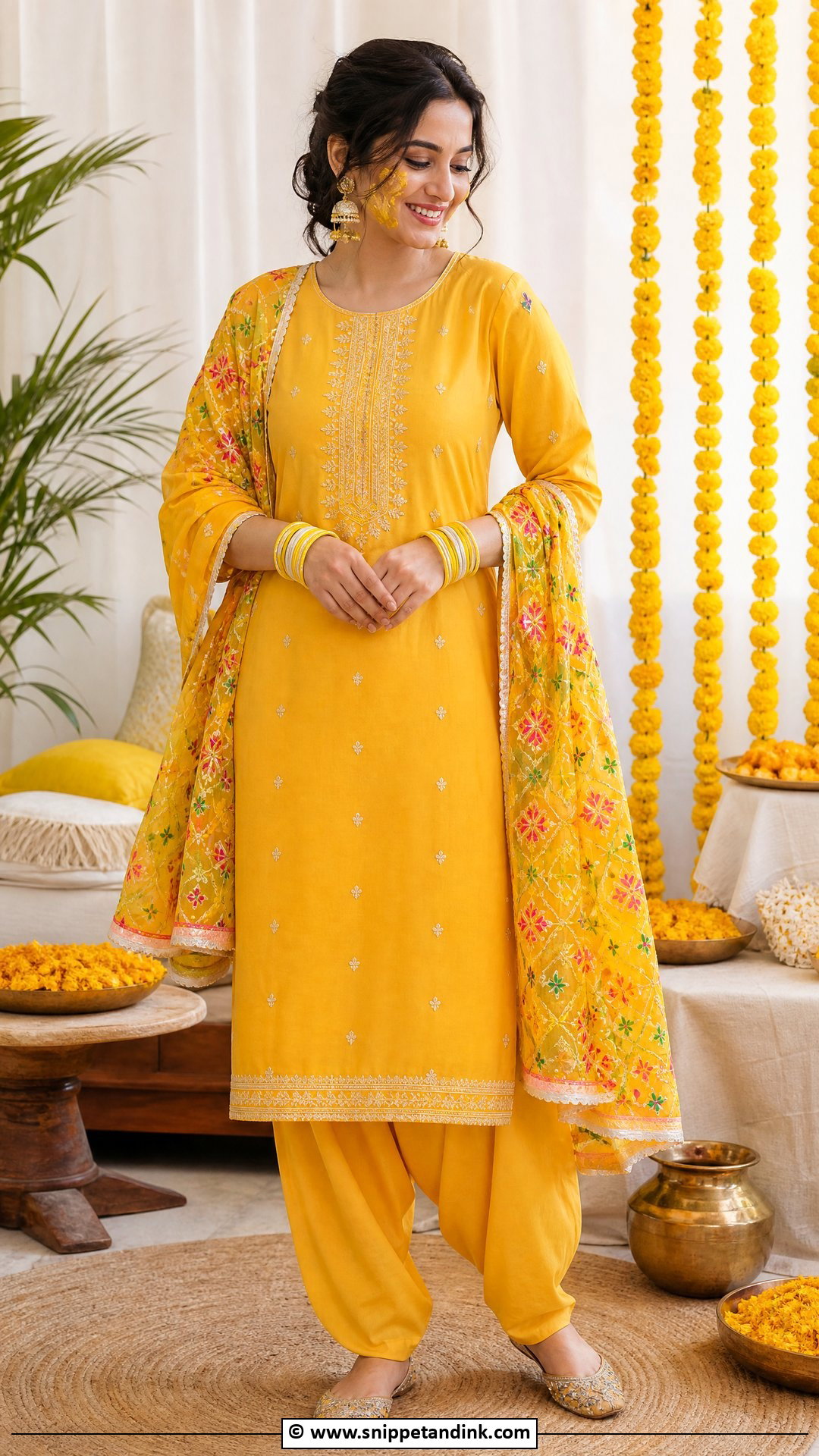 Yellow Salwar Suit For Haldi - Snippet and Ink - 35 Haldi Outfits