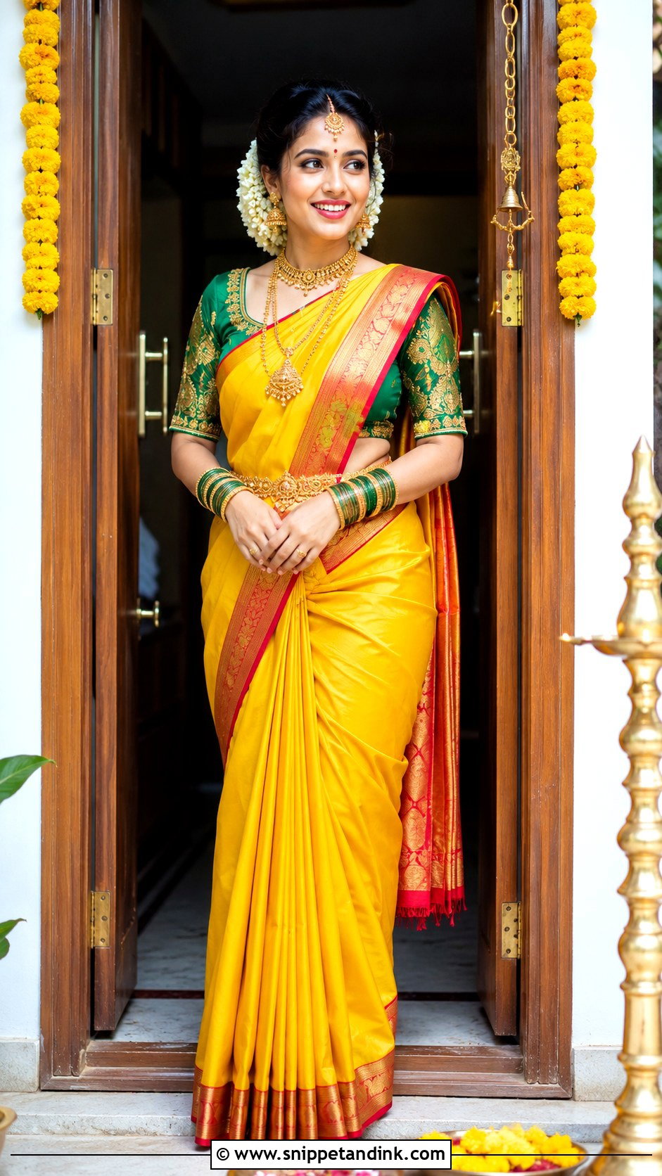 Yellow Saree Karnataka Bride - Snippet and Ink - 25 Karnataka Bride Ideas