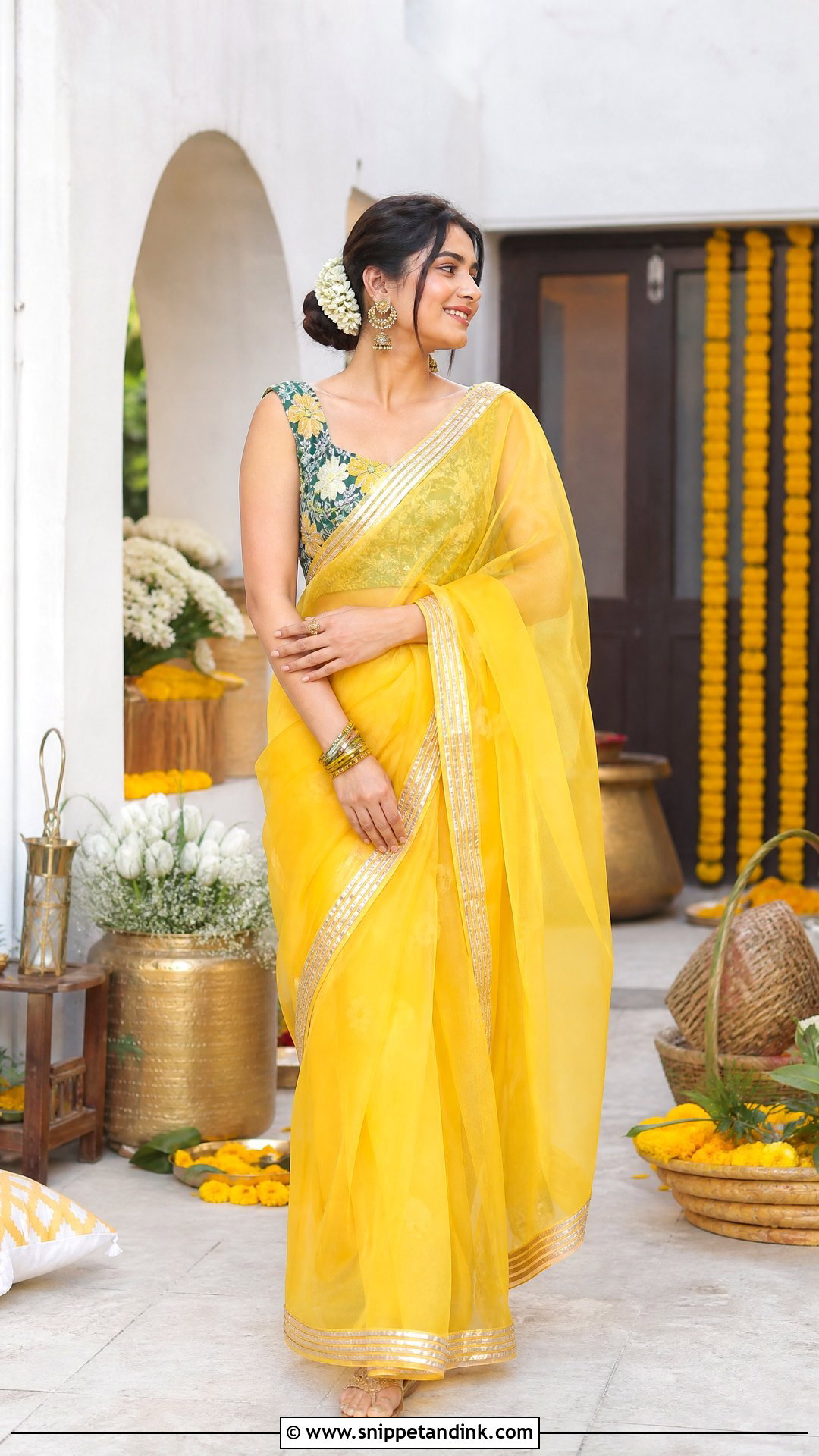 Yellow Saree Mayoon Outfit - Snippet and Ink - 20 Pakistani Mayoon Outfits
