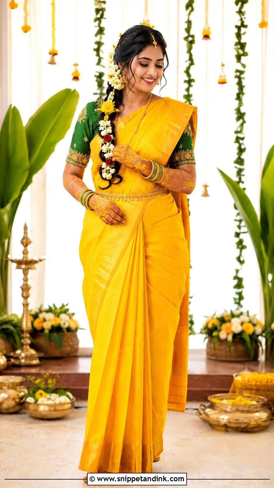 Yellow Saree Moggina Jade Bride - Snippet and Ink - 25 Moggina Jade Brides Ideas