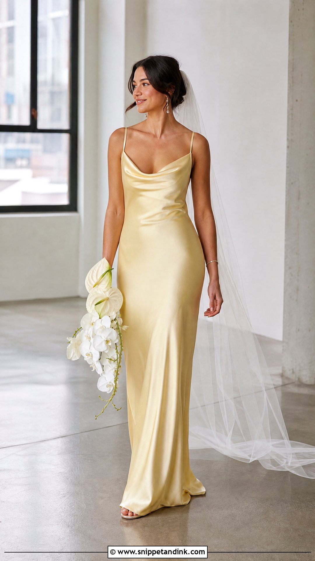 Yellow Satin Slip Wedding Dress - Snippet and Ink - 20 Yellow Wedding Dress the Bride Ideas