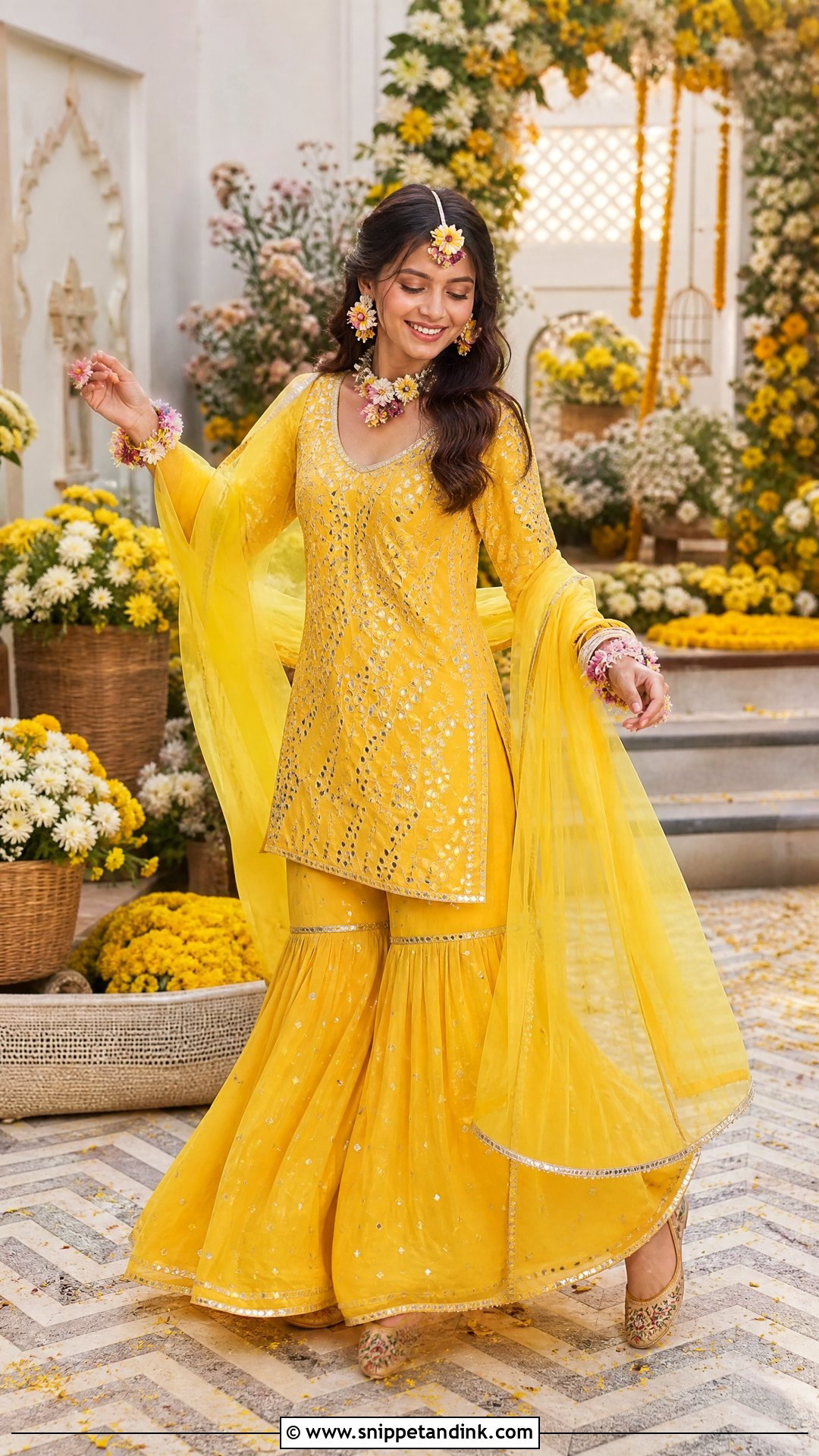 Yellow Sharara Bridal Suit - Snippet and Ink - 20 Indian Bridal Suits for Women