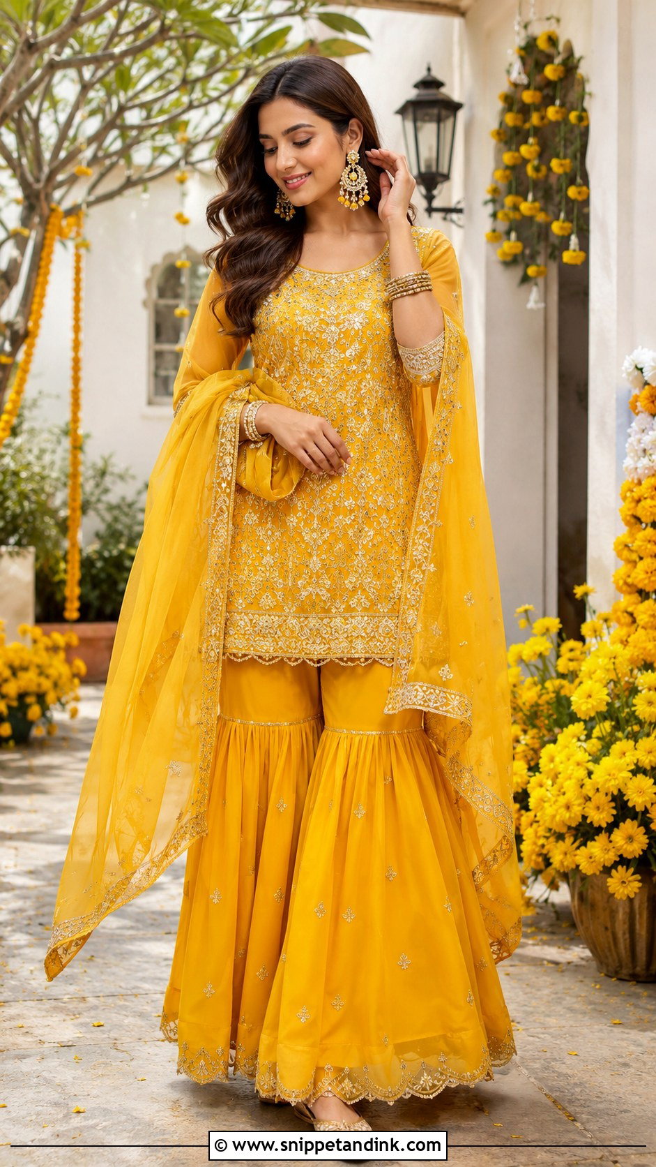 Yellow Sharara Haldi Suit - Snippet and Ink - 25 Haldi Suit Ideas