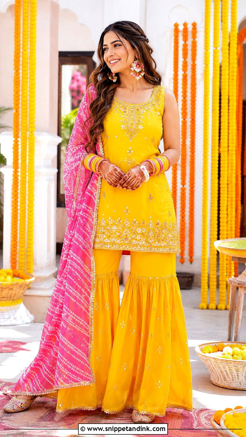 Yellow Sharara Outfit For Haldi - Snippet and Ink - 20 Indian Siders Wedding Outfits