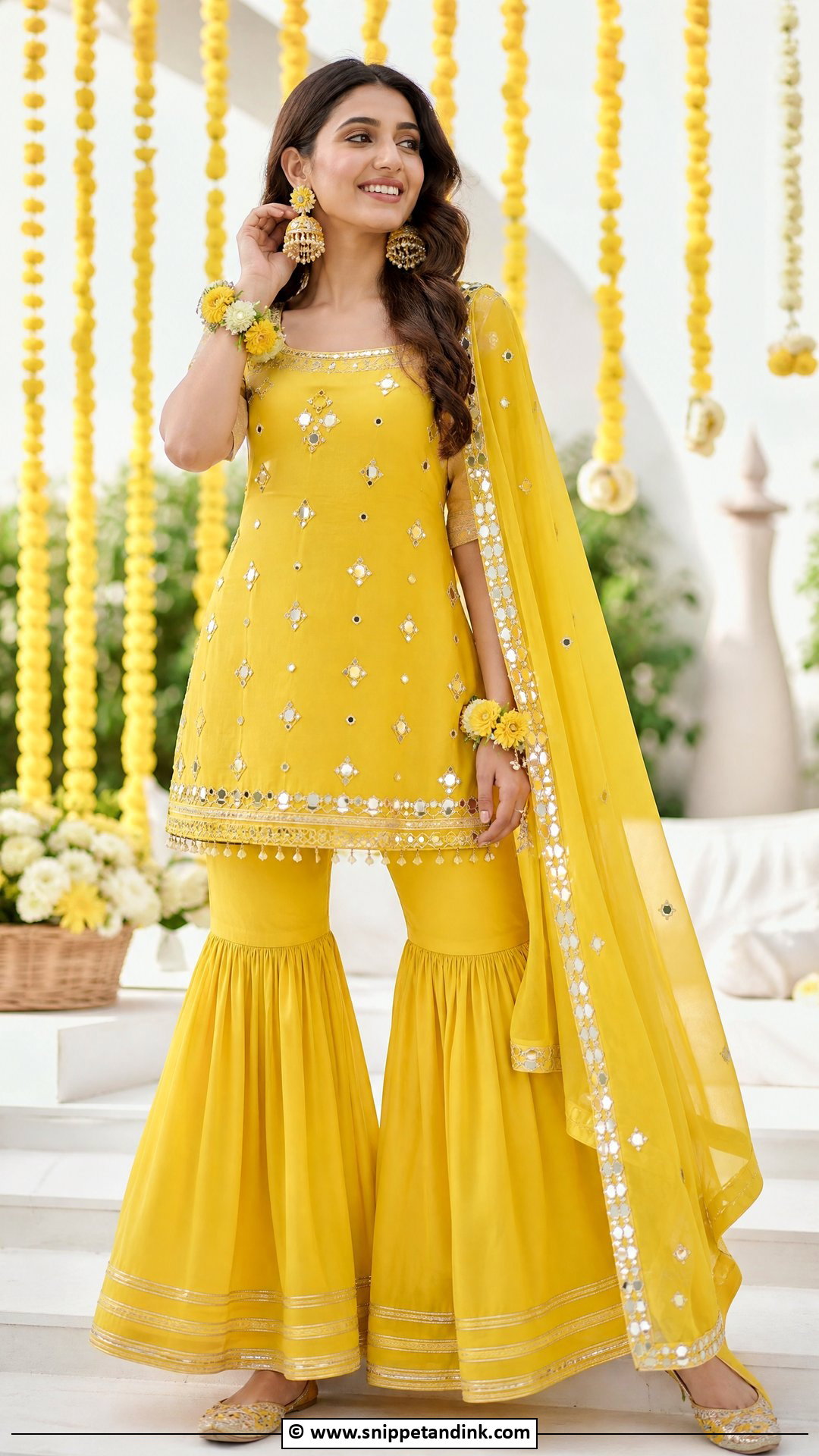 Yellow Sharara Set For Haldi - Snippet and Ink - 35 Haldi Outfits