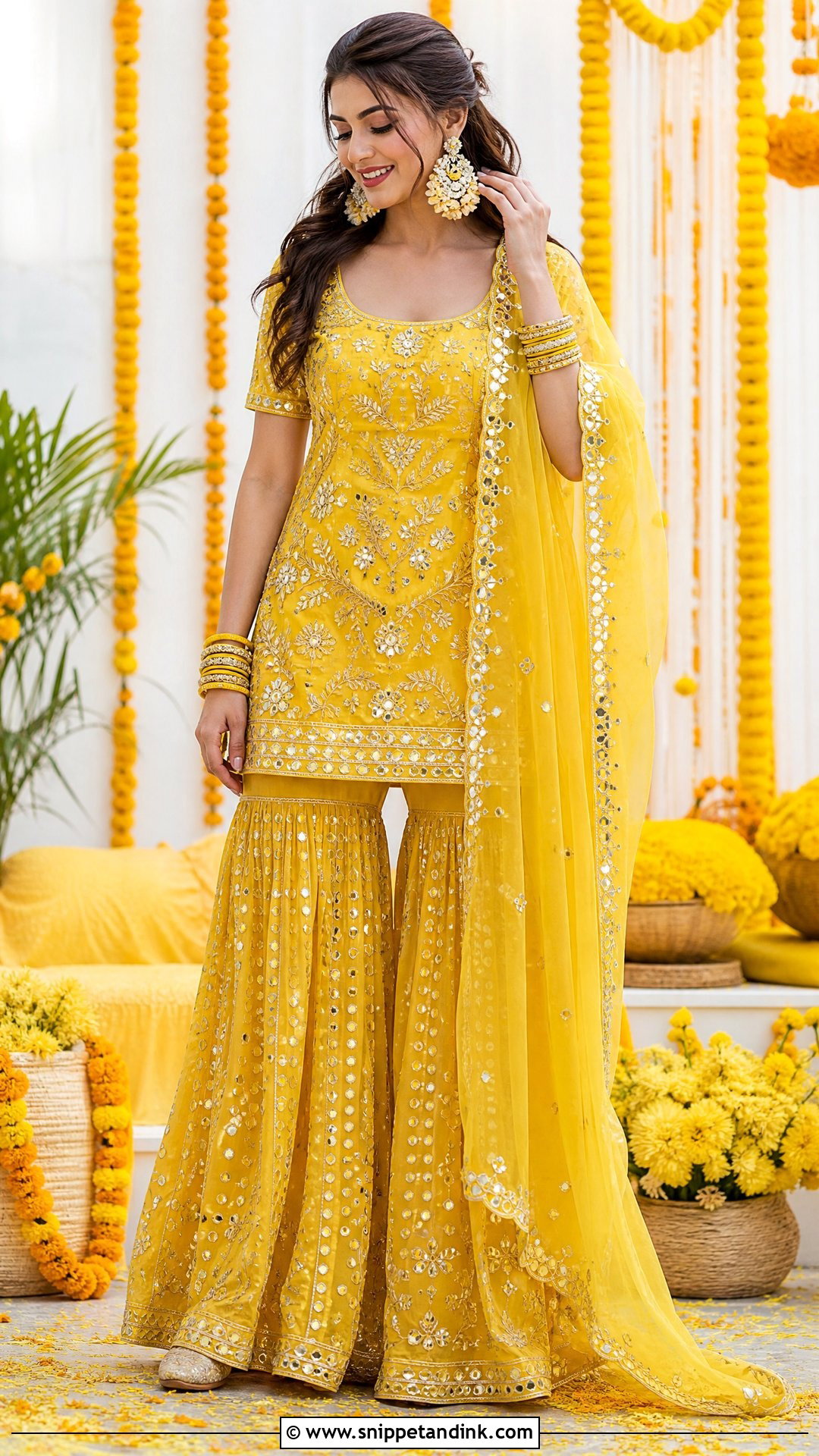 Yellow Sharara Set For Haldi - Snippet and Ink - 25 Dress for Haldi Ideas