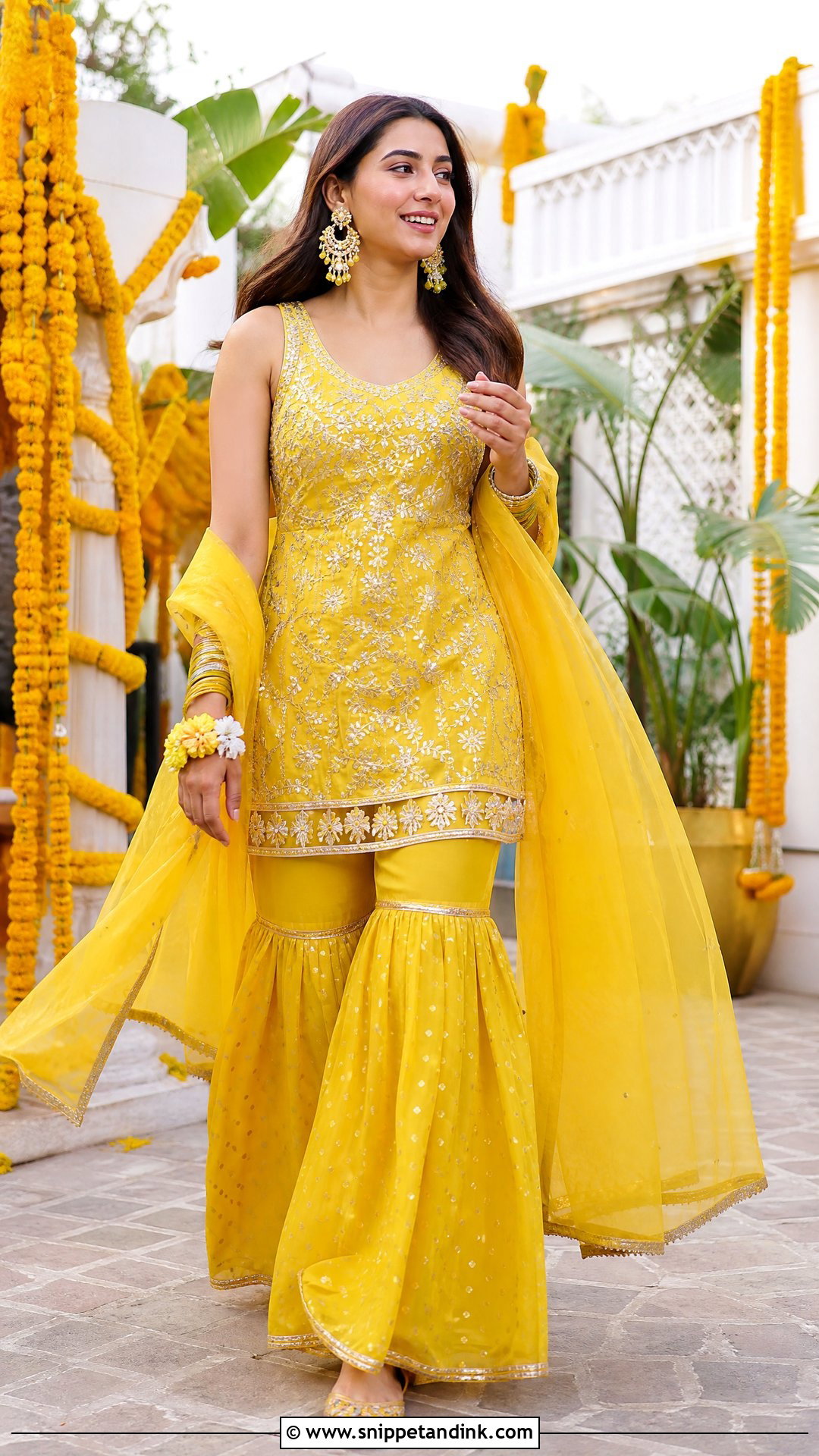 Yellow Sharara Set for Haldi - Snippet and Ink - 20 Yellow Colour Dress for Haldi Ideas
