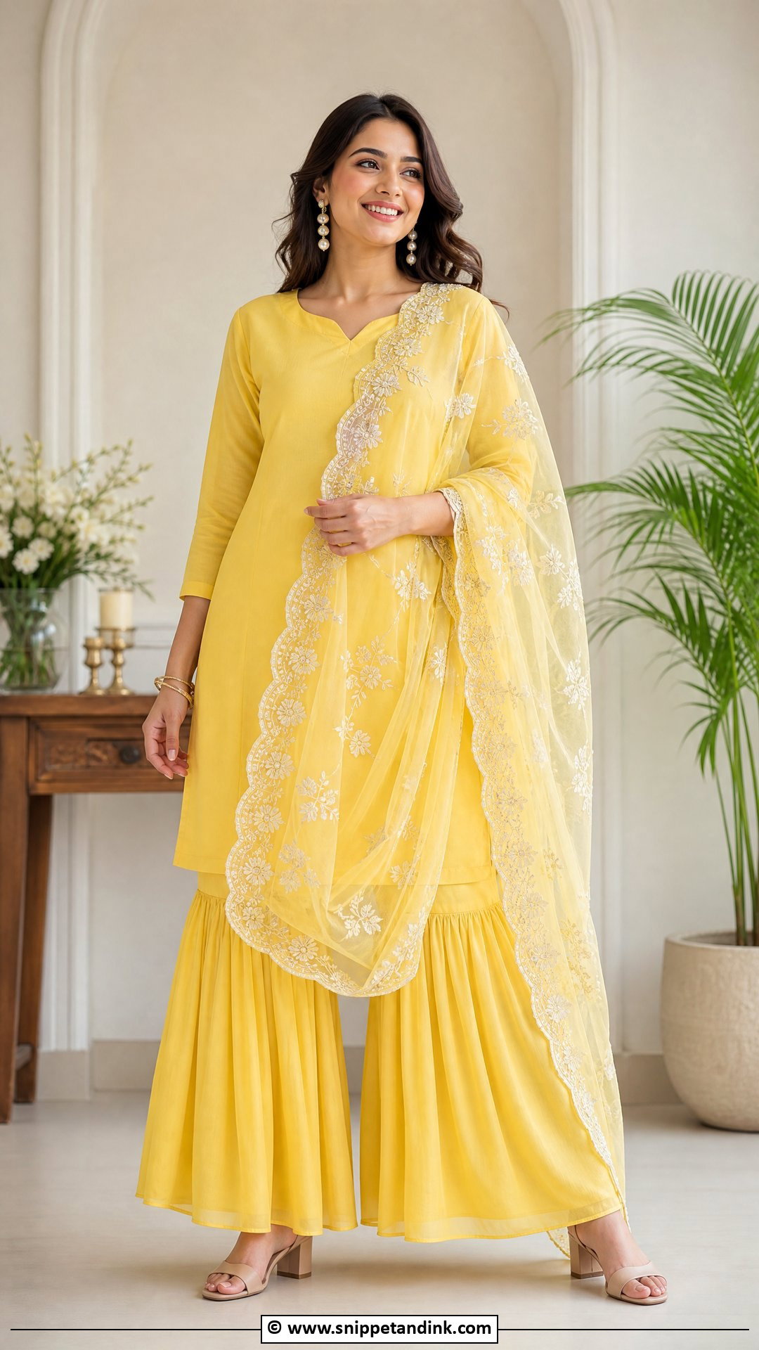 Yellow Sharara With Dupatta - Snippet and Ink - 30 Yellow Sharara Ideas