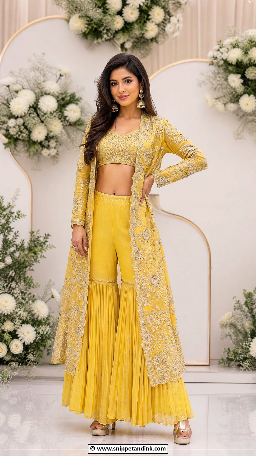 Yellow Sharara With Jacket - Snippet and Ink - 30 Yellow Sharara Ideas
