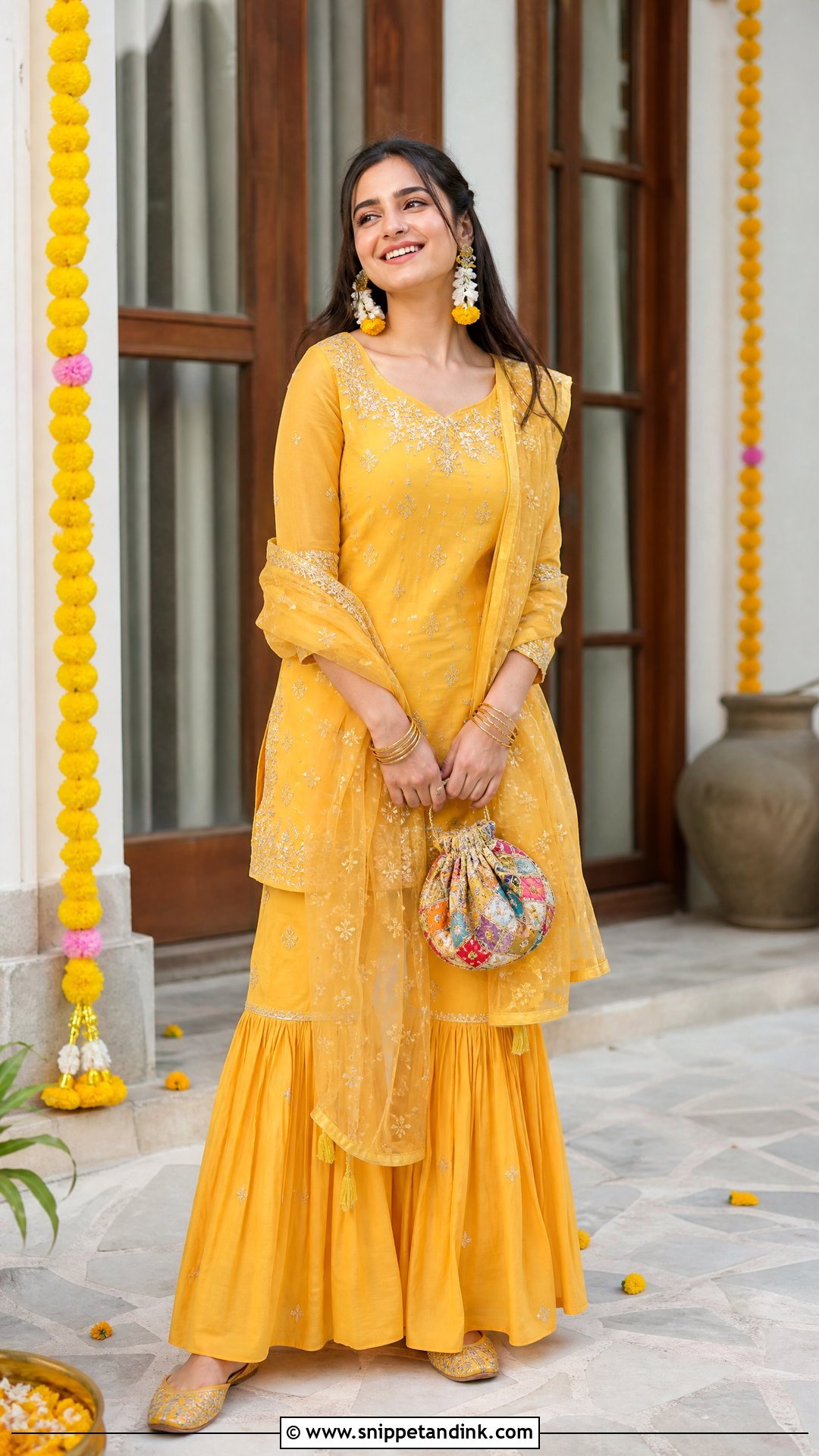 Yellow Sharara for Indian Wedding Haldi - Snippet and Ink - 20 Indian Wedding Dress for Women Ideas