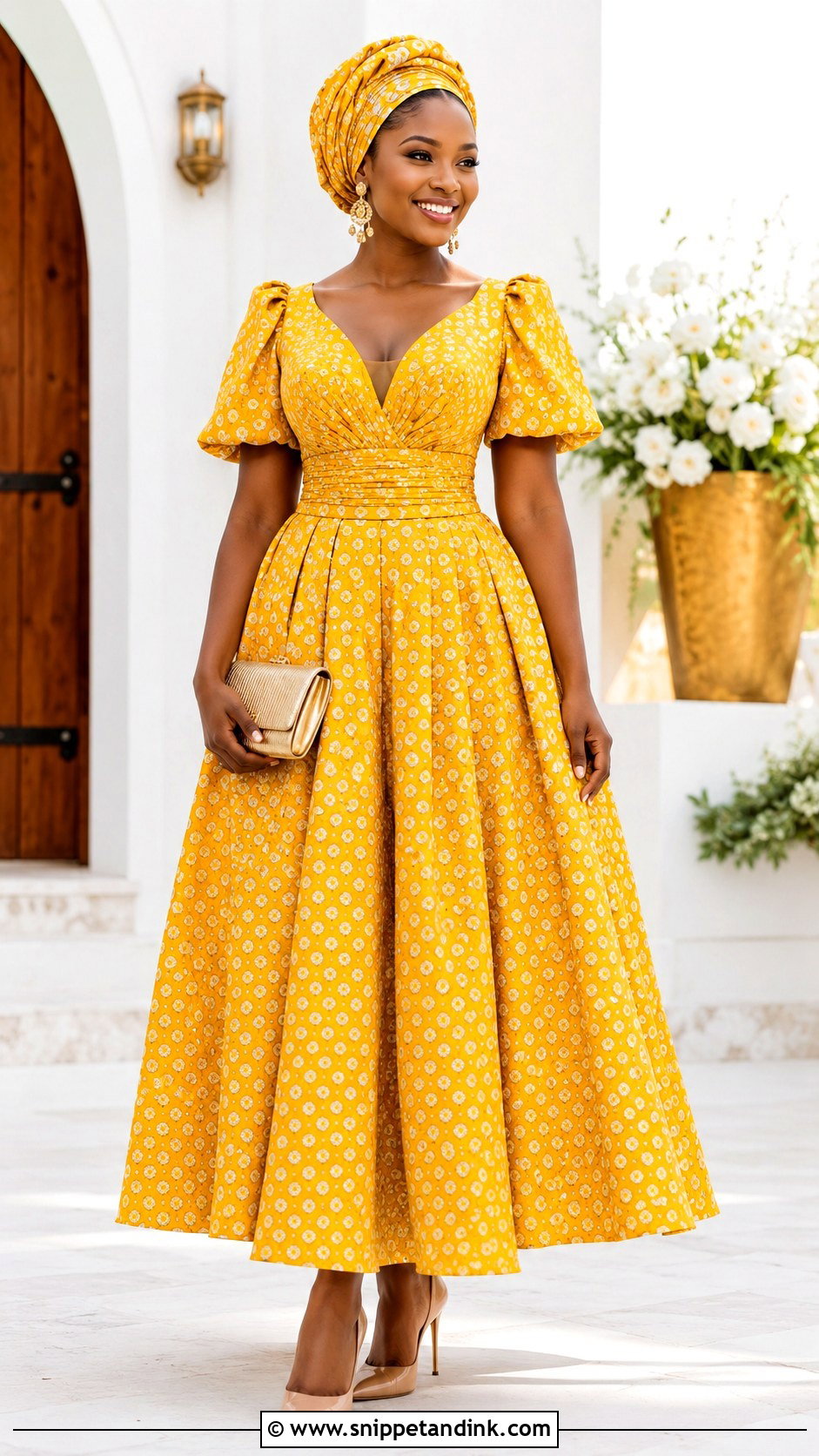 Yellow Shweshwe Wedding Dress - Snippet and Ink - 30 Shweshwe Wedding Dresses