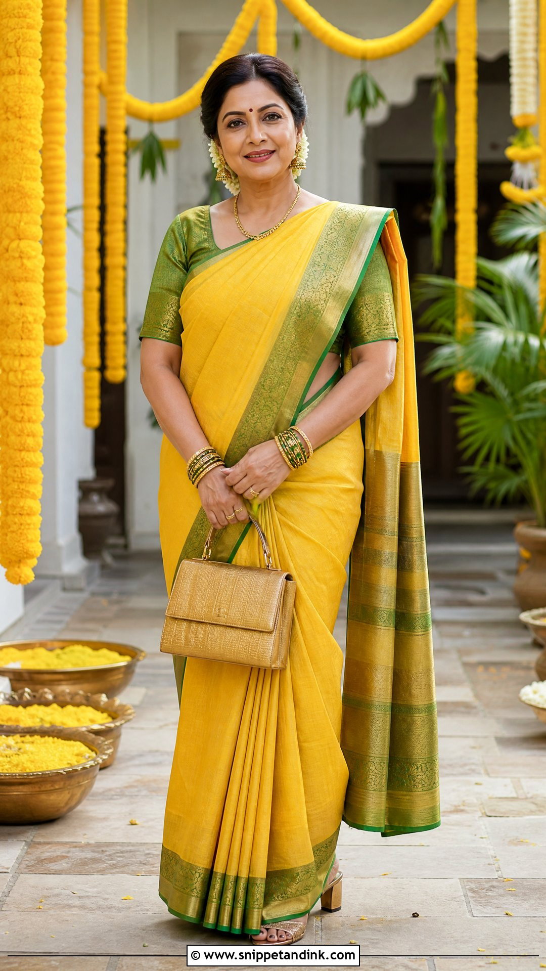 Yellow Silk Cotton Saree for Haldi Function - Snippet and Ink - 25 Dress for Haldi Function Indian Weddings Ideas