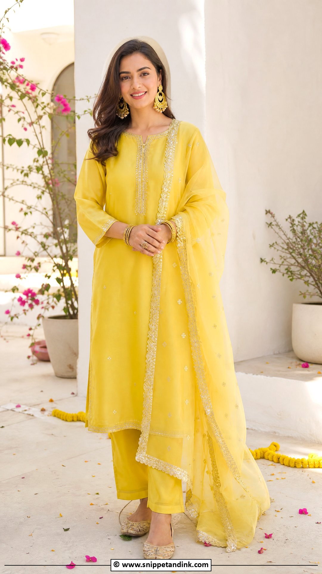 Yellow Silk Kurta Haldi Outfit - Snippet and Ink - 35 Haldi Outfit Ideas