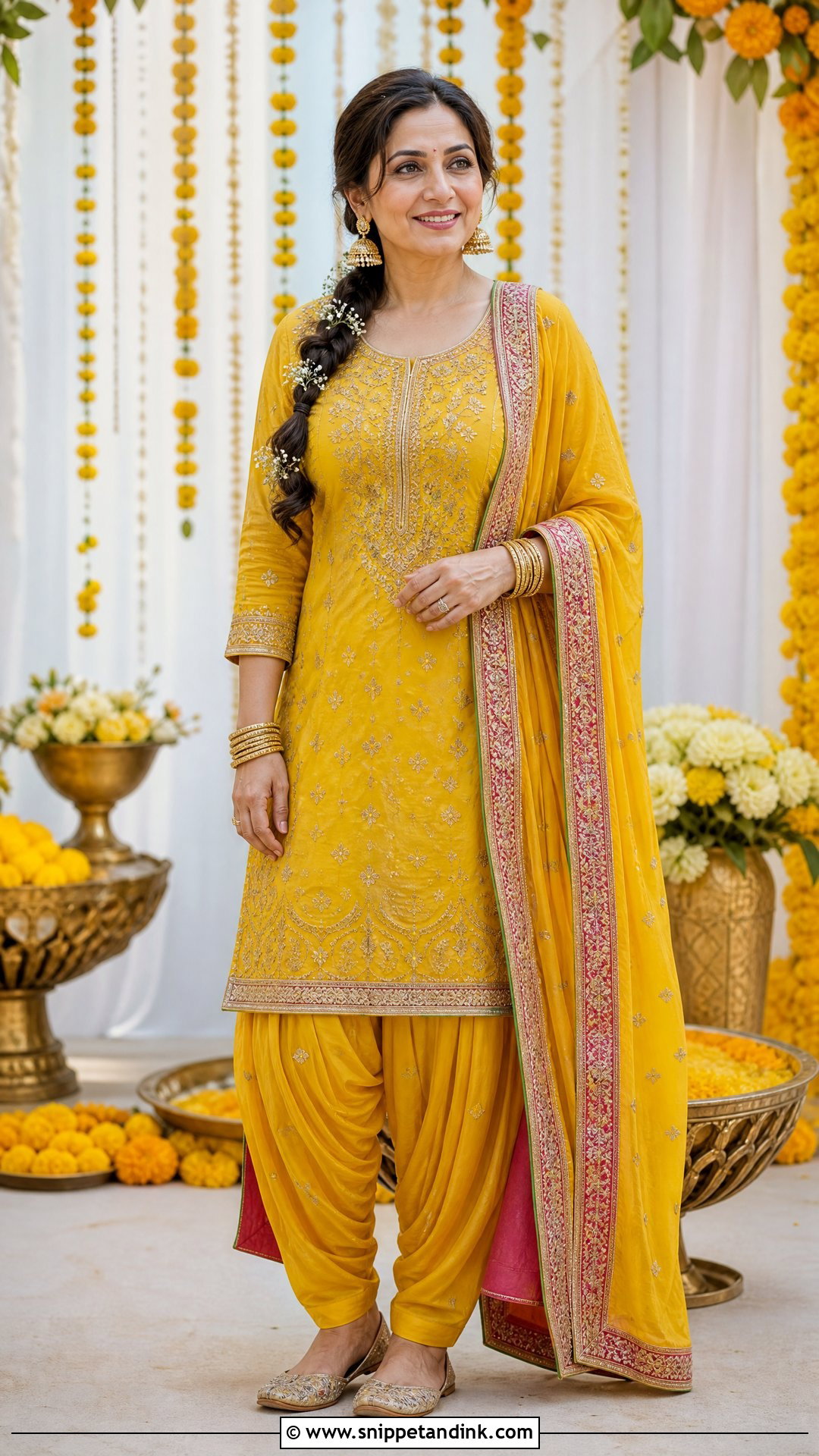 Yellow Silk Salwar Suit for Haldi - Snippet and Ink - 20 Yellow Dresses for Haldi