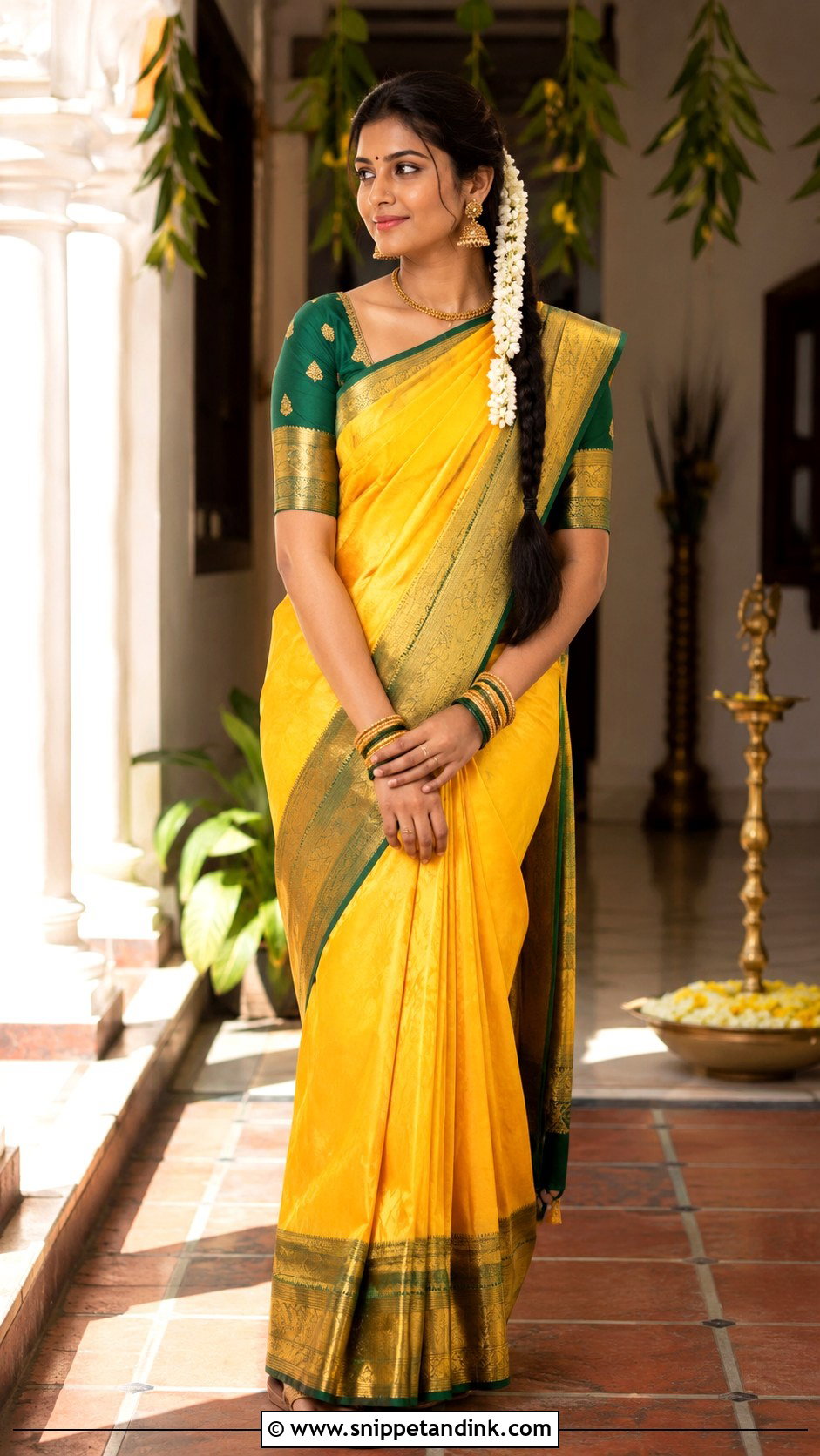 Yellow Silk Saree Bride Haldi Outfit - Snippet and Ink - 20 Bride Haldi Outfit Ideas
