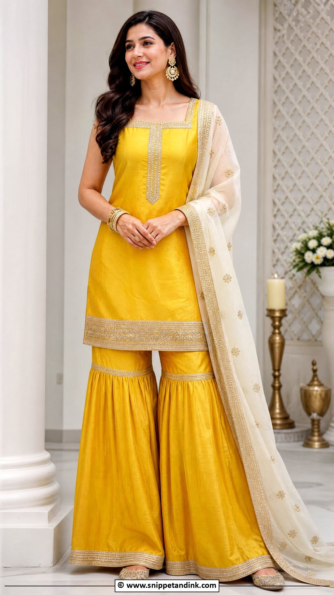 Yellow Silk Sharara Suit - Snippet and Ink - 30 Yellow Sharara Ideas