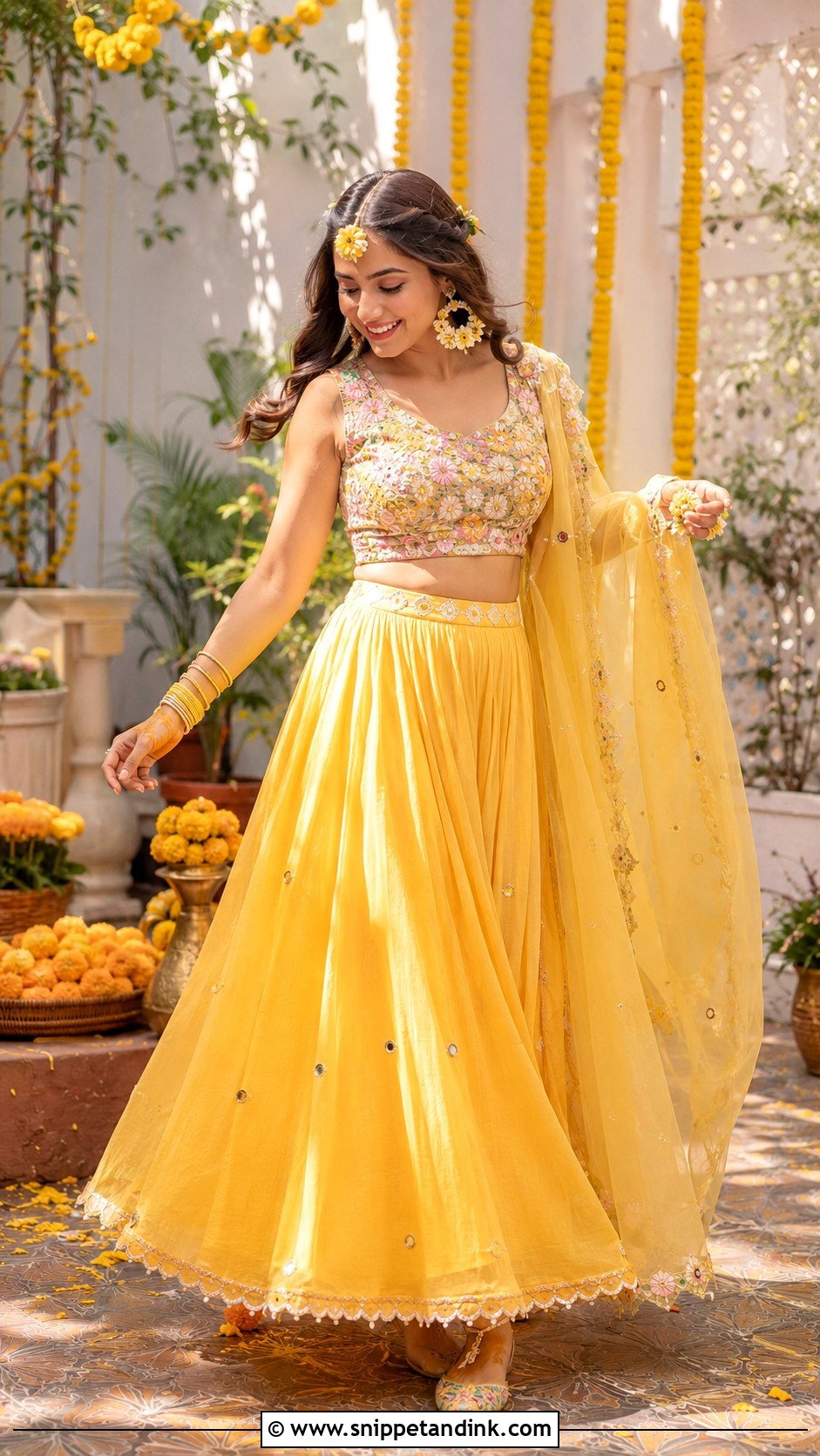 Yellow Skirt Top Dress For Haldi - Snippet and Ink - 25 Yellow Dress for Haldi Ideas