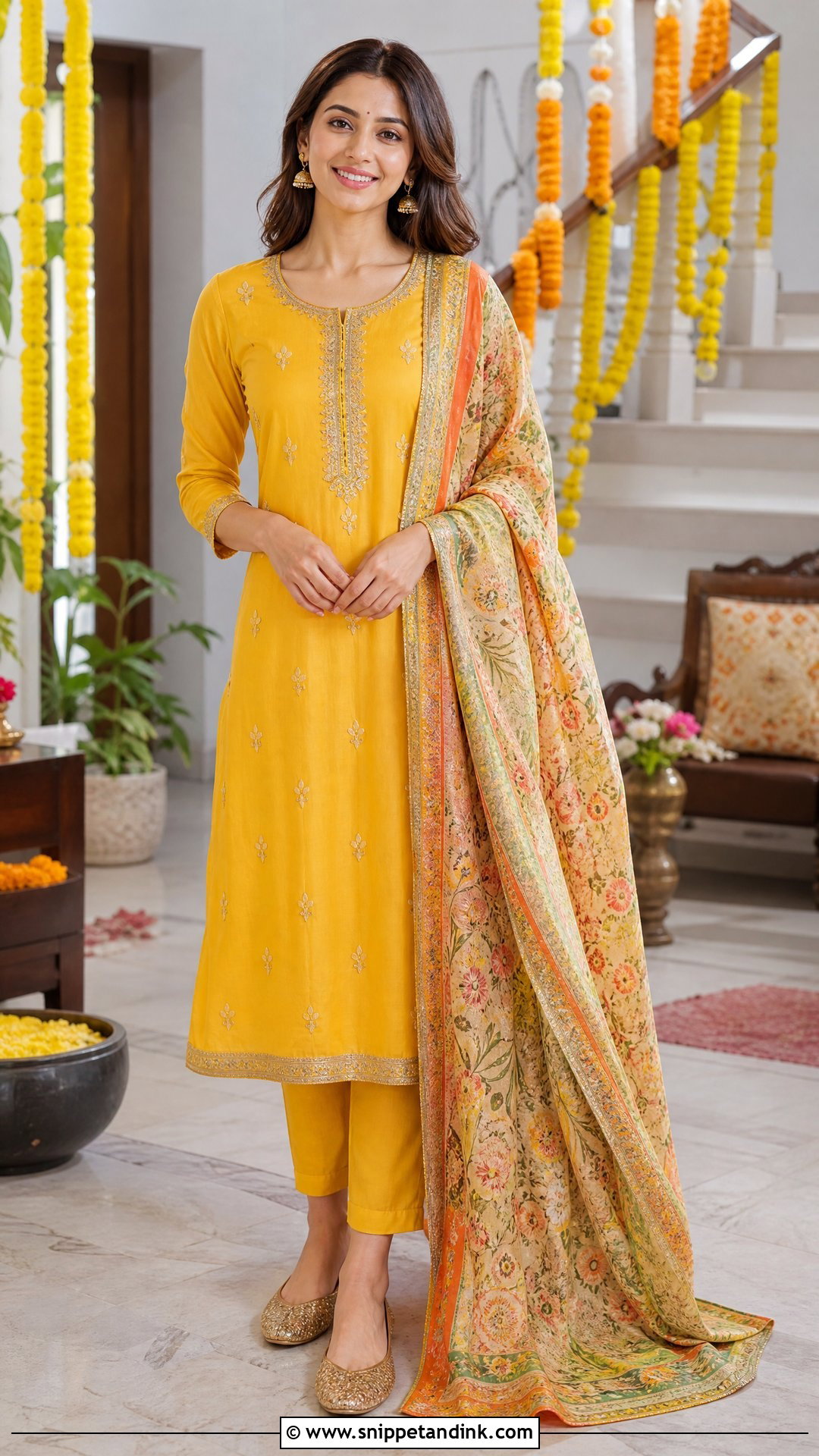 Yellow Straight Kurta Suit For Haldi Function - Snippet and Ink - 25 Yellow Suit for Haldi Function Ideas