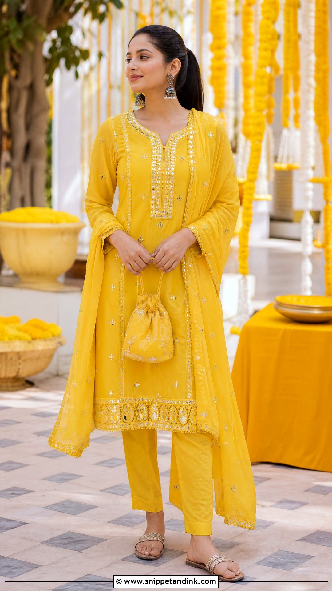 Yellow Straight Pant Suit for Haldi Ceremony - Snippet and Ink - 20 Suit for Haldi Ceremony Ideas