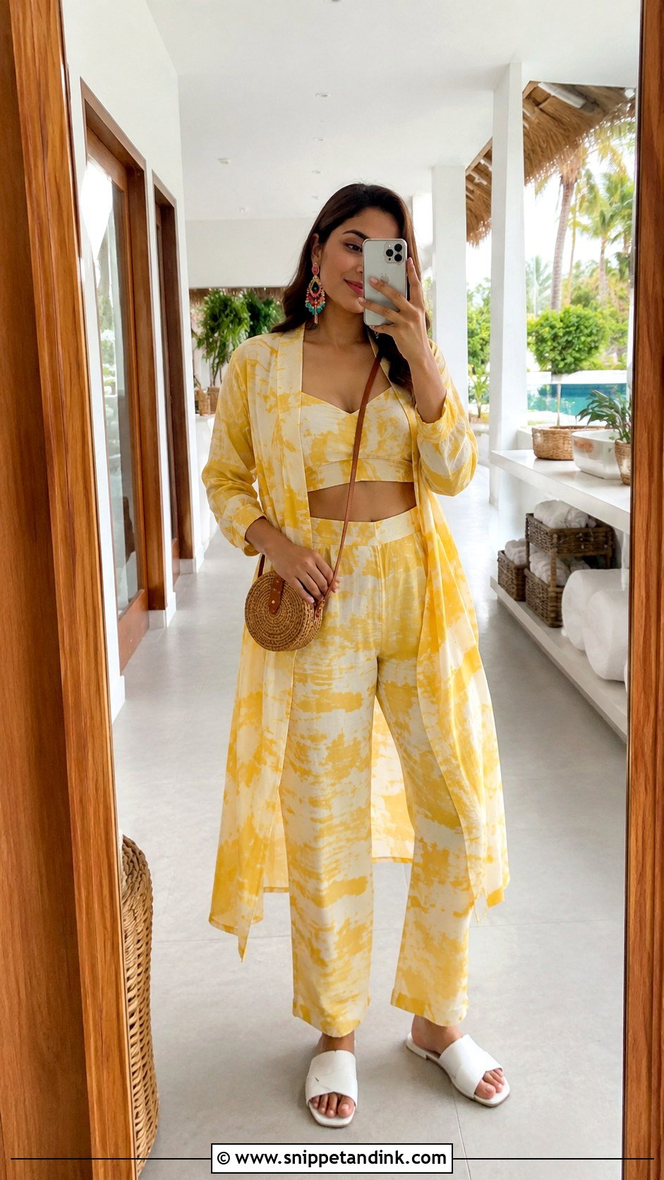 Yellow Tie Dye Set Haldi Pool Party Outfit - Snippet and Ink - 20 Haldi Pool Party Outfit Ideas