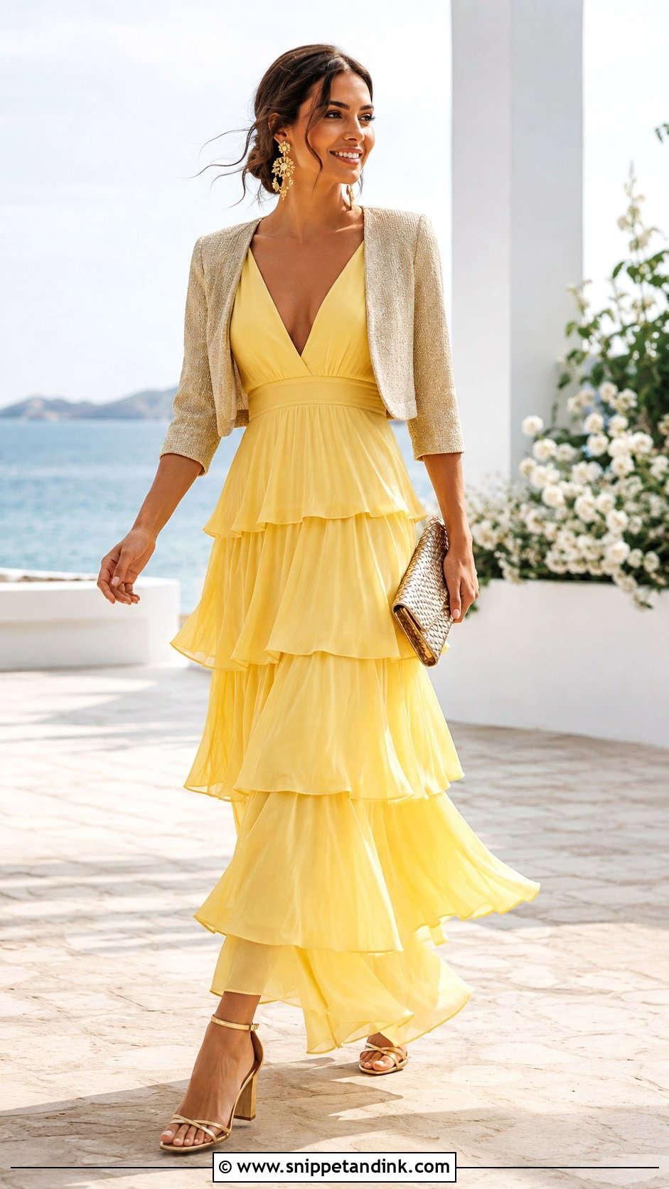 Yellow Tiered Maxi Dress - Snippet and Ink - 20 Yellow Dress for Wedding Ideas